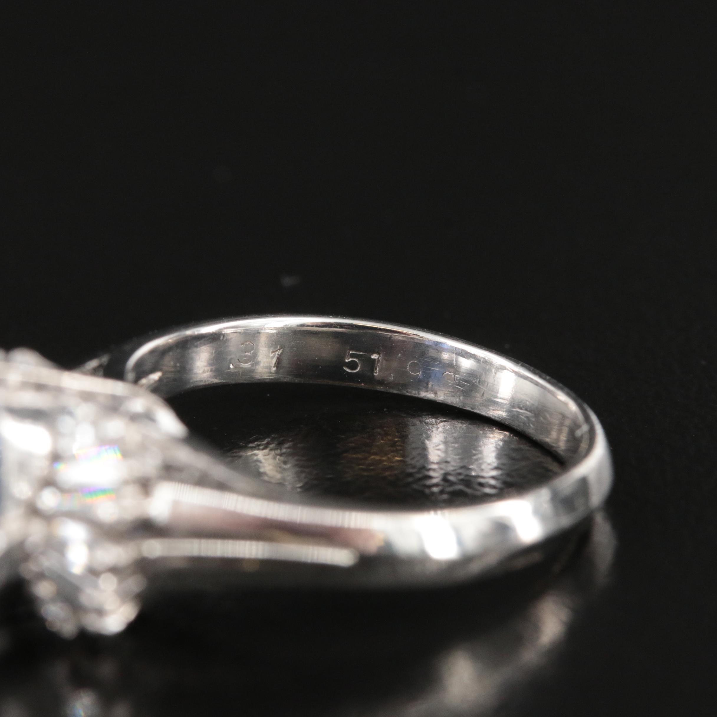 Vintage Platinum 2.82 CT Ceylon Sapphire and Diamond Ring with GIA Report