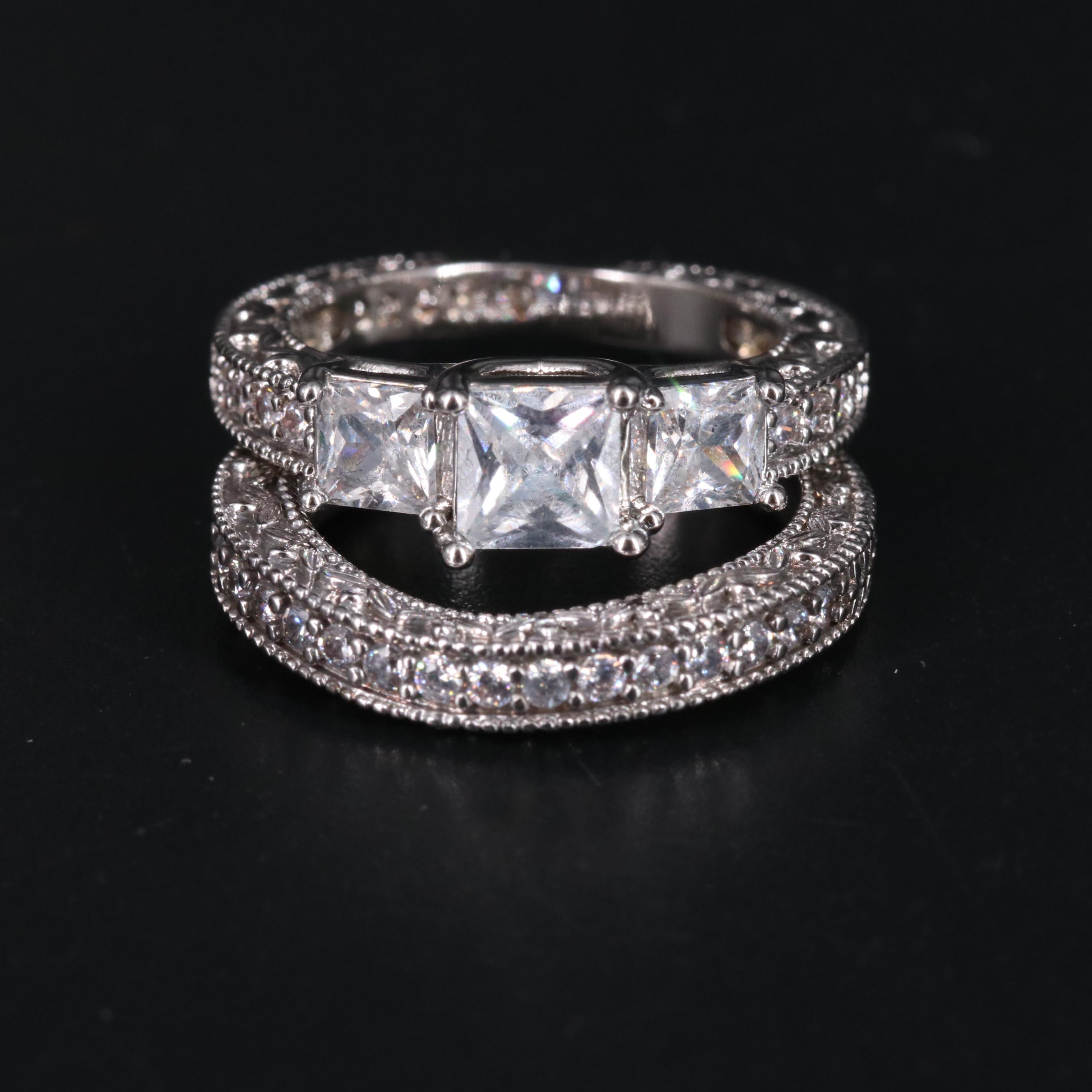 Cubic Zirconia Ring and Enhancer Band