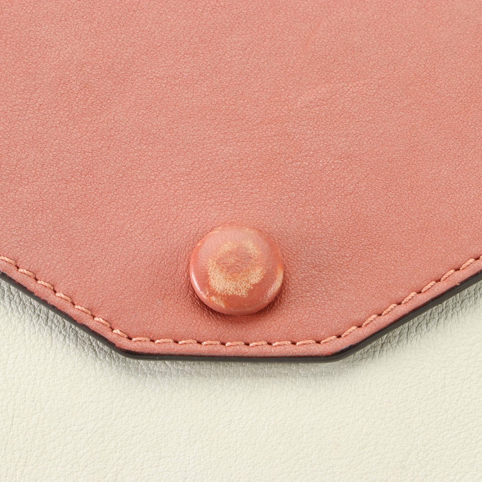 Céline Pocket Clutch in Tri-Color Calfskin Leather with Chain Strap