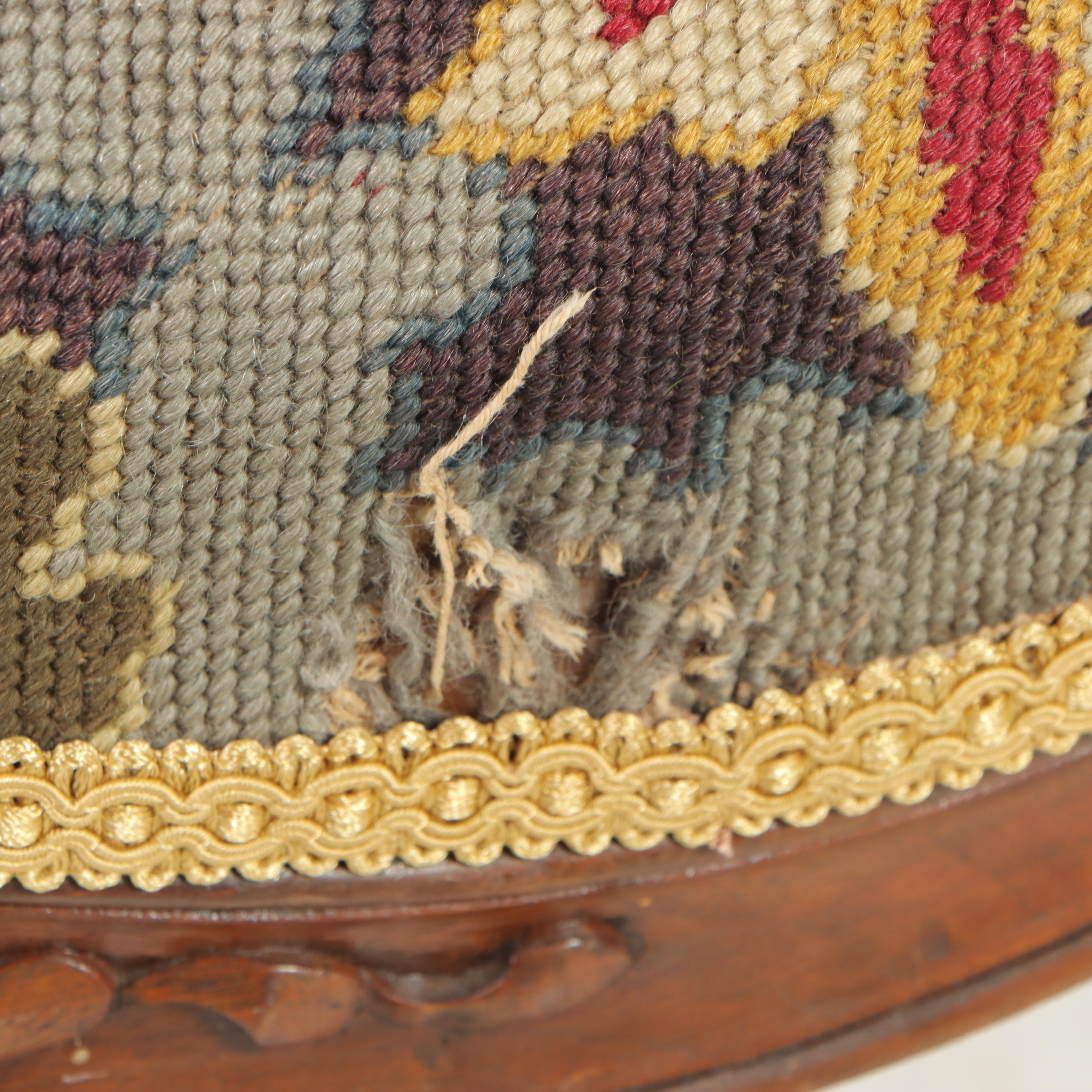 Victorian Rococo Revival Walnut and Needlepoint Upholstered Armchair