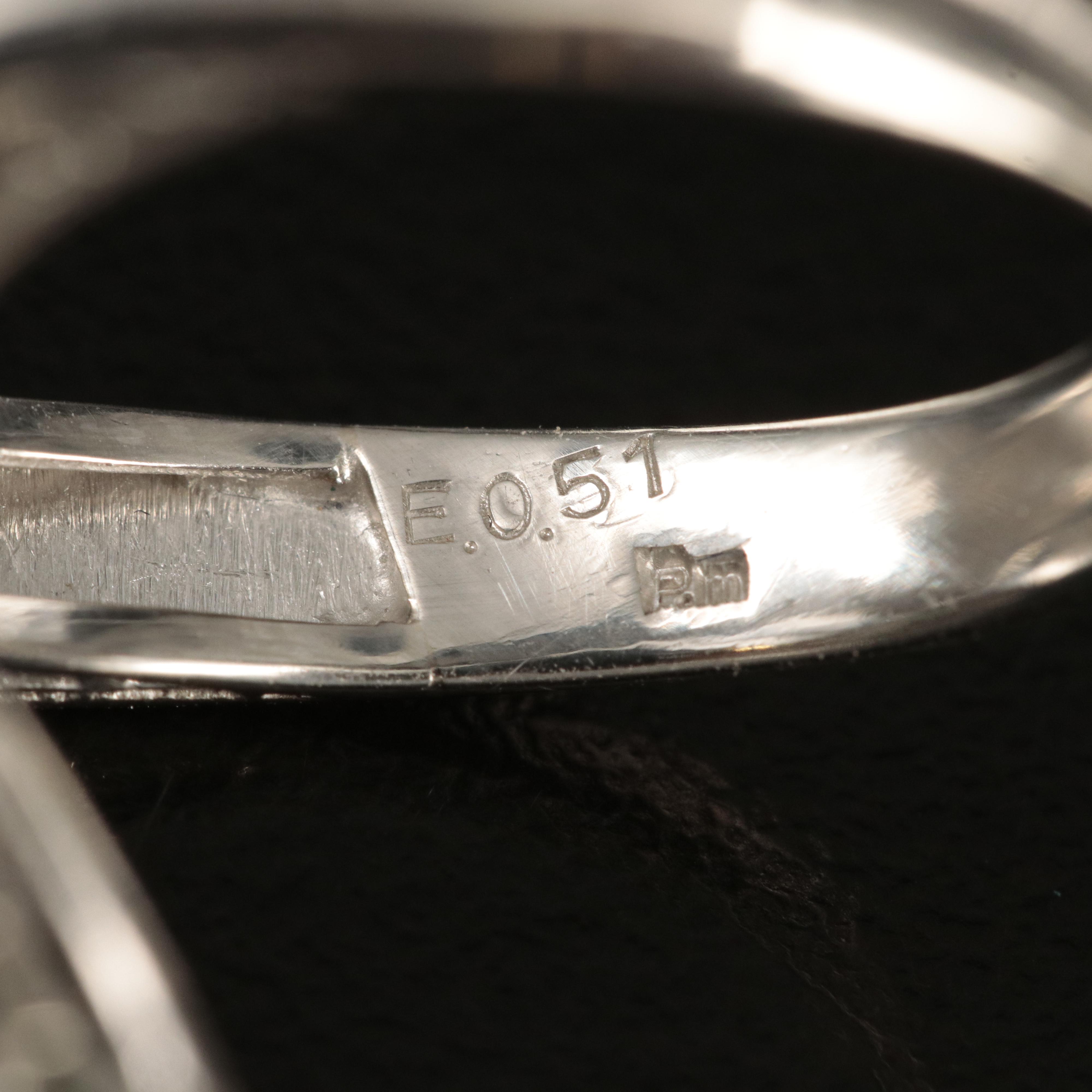 Platinum 1.45 CTW Diamond and Emerald Ribbon Ring