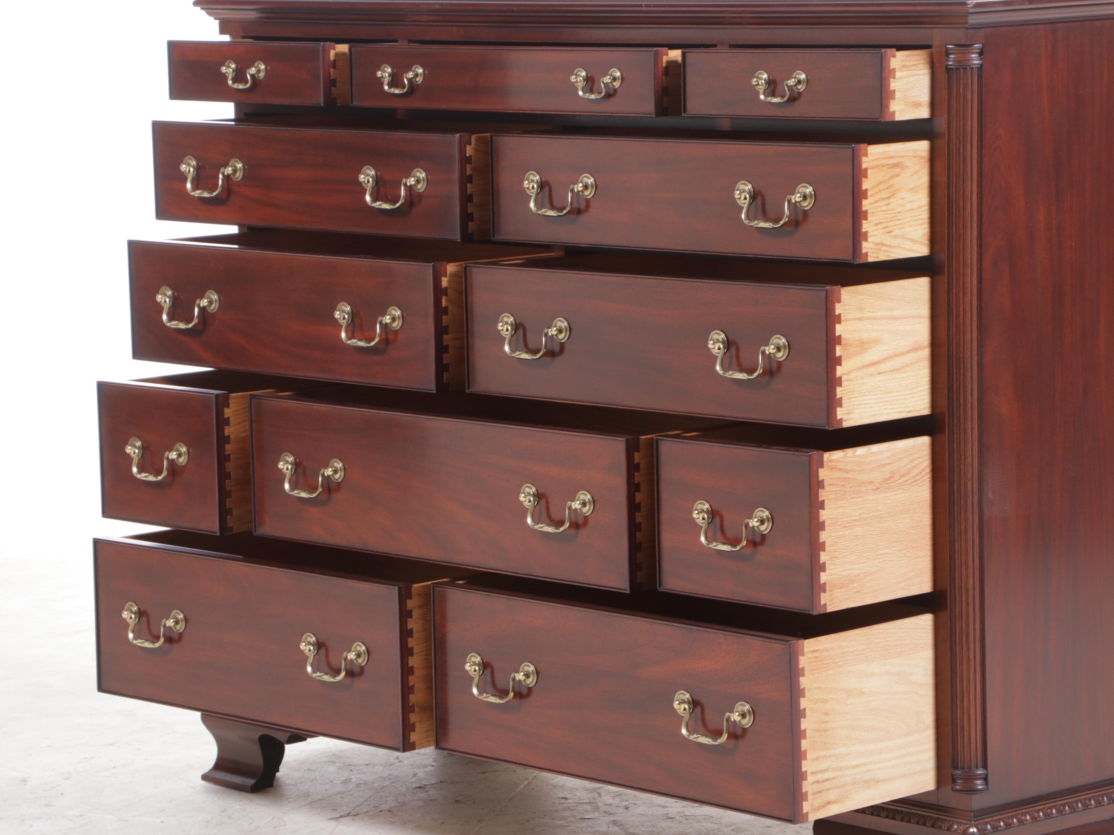 Henkel-Harris Chippendale Style Mahogany Twelve-Drawer Chest