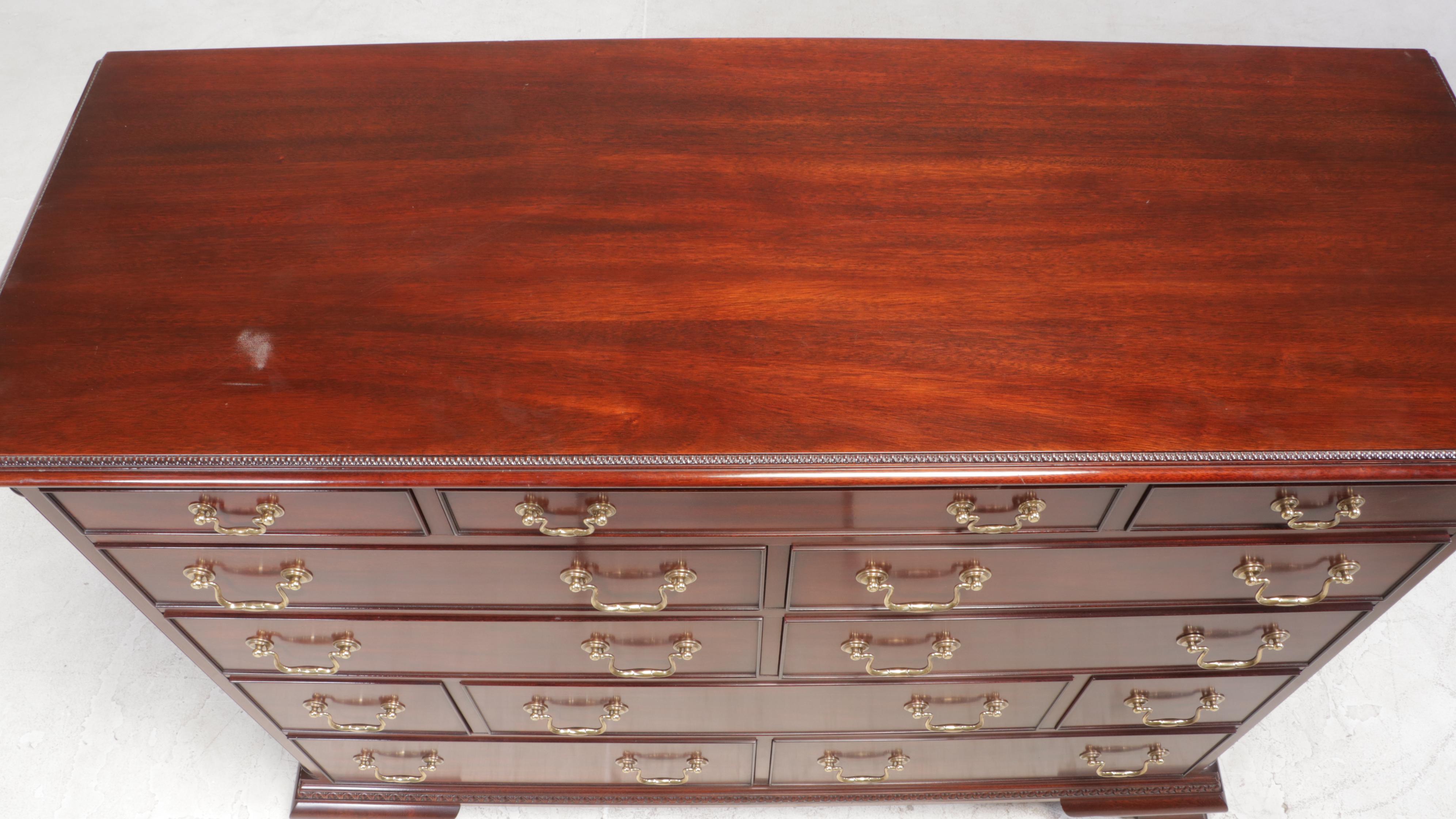 Henkel-Harris Chippendale Style Mahogany Twelve-Drawer Chest