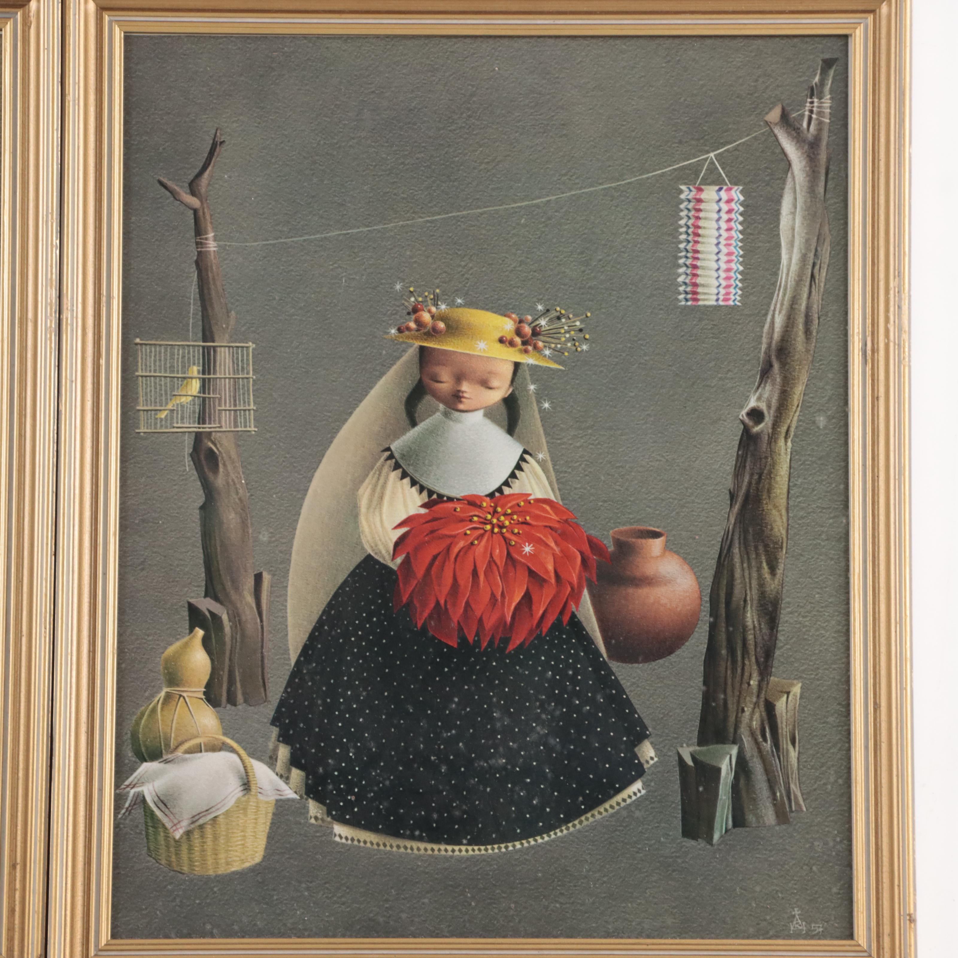 Giclées After Alejandro Rangel Hidalgo Including "The Little Bird Vendor"