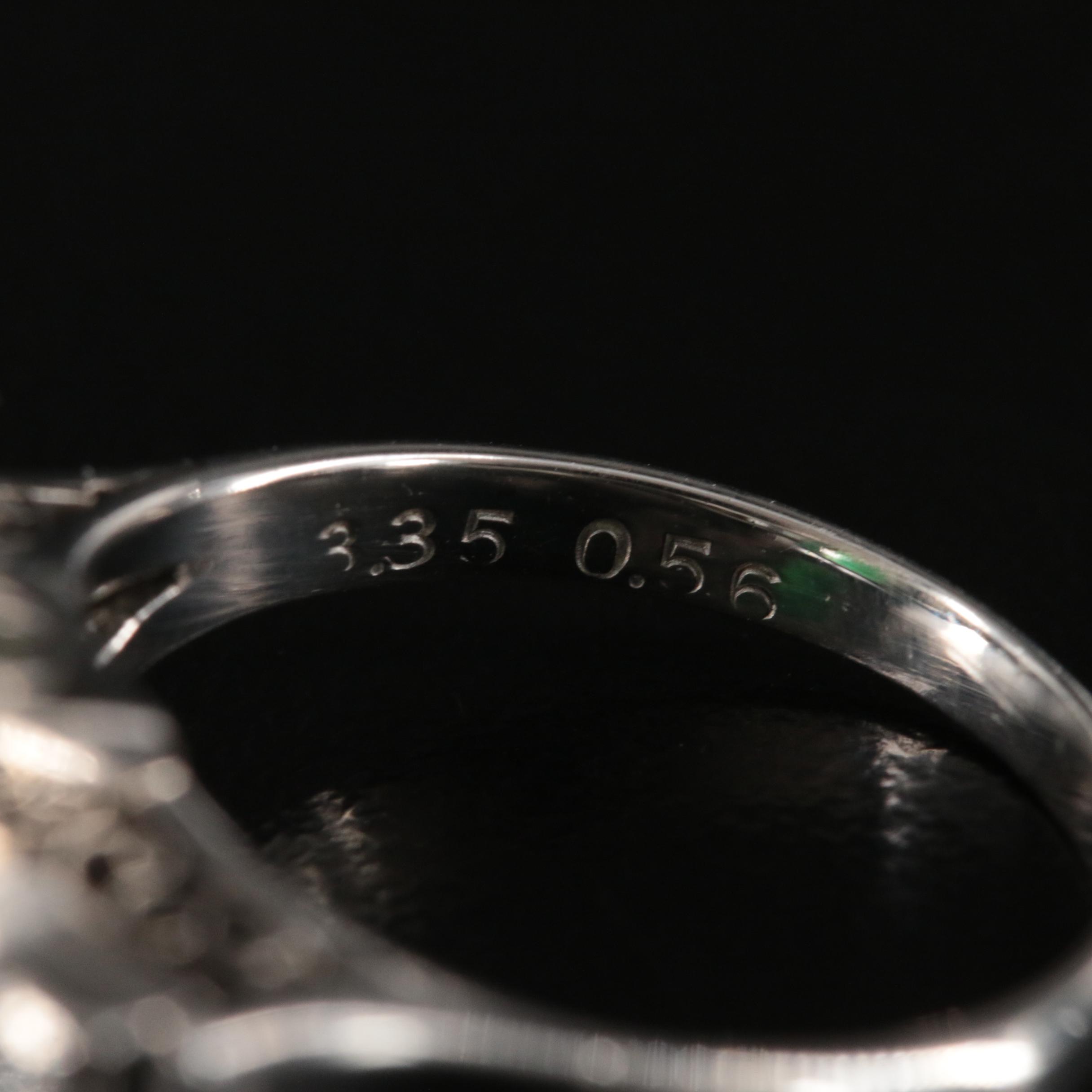 Platinum 3.85 CT Emerald and Diamond Ring