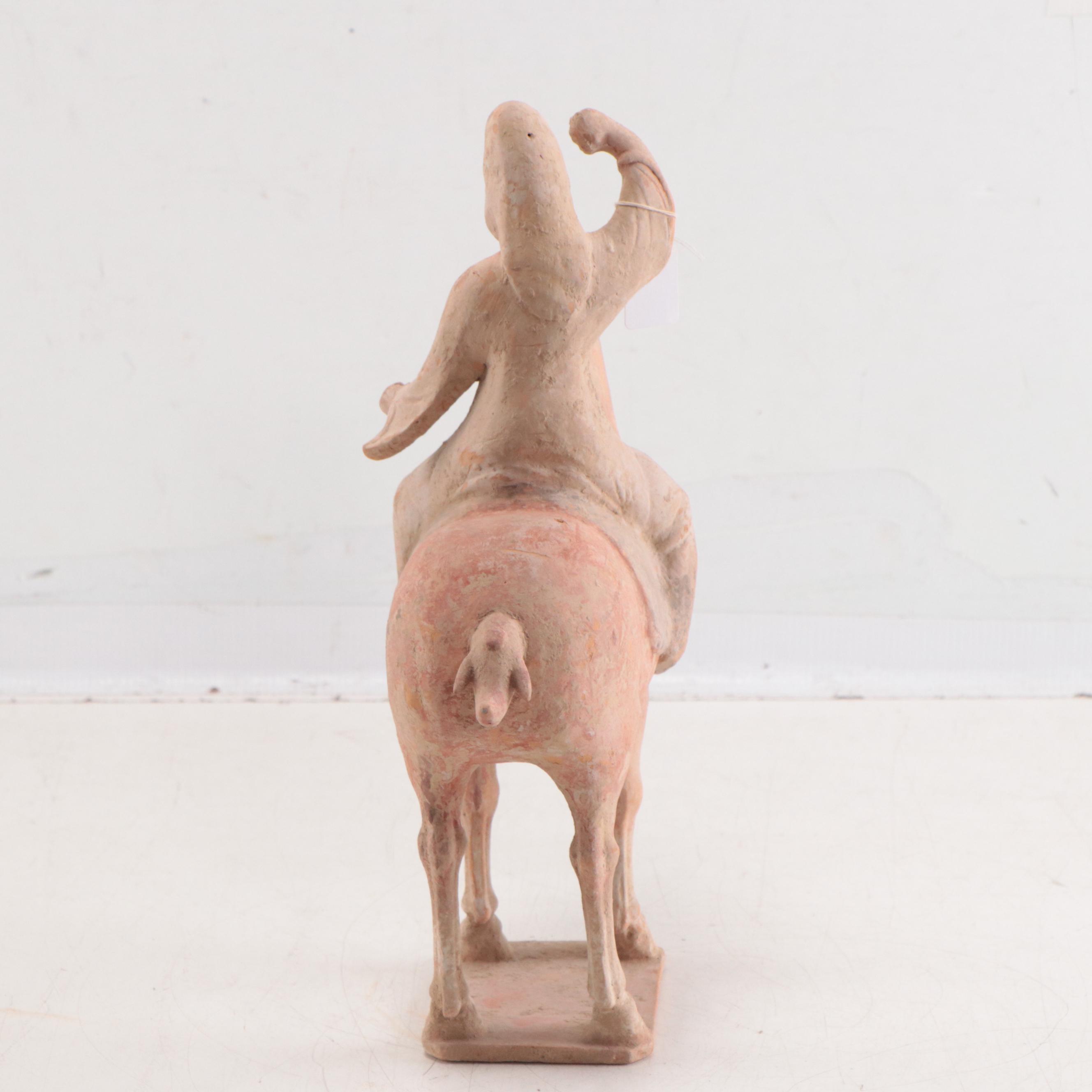 Chinese Ceramic Equestrian Figure, Tang Dynasty