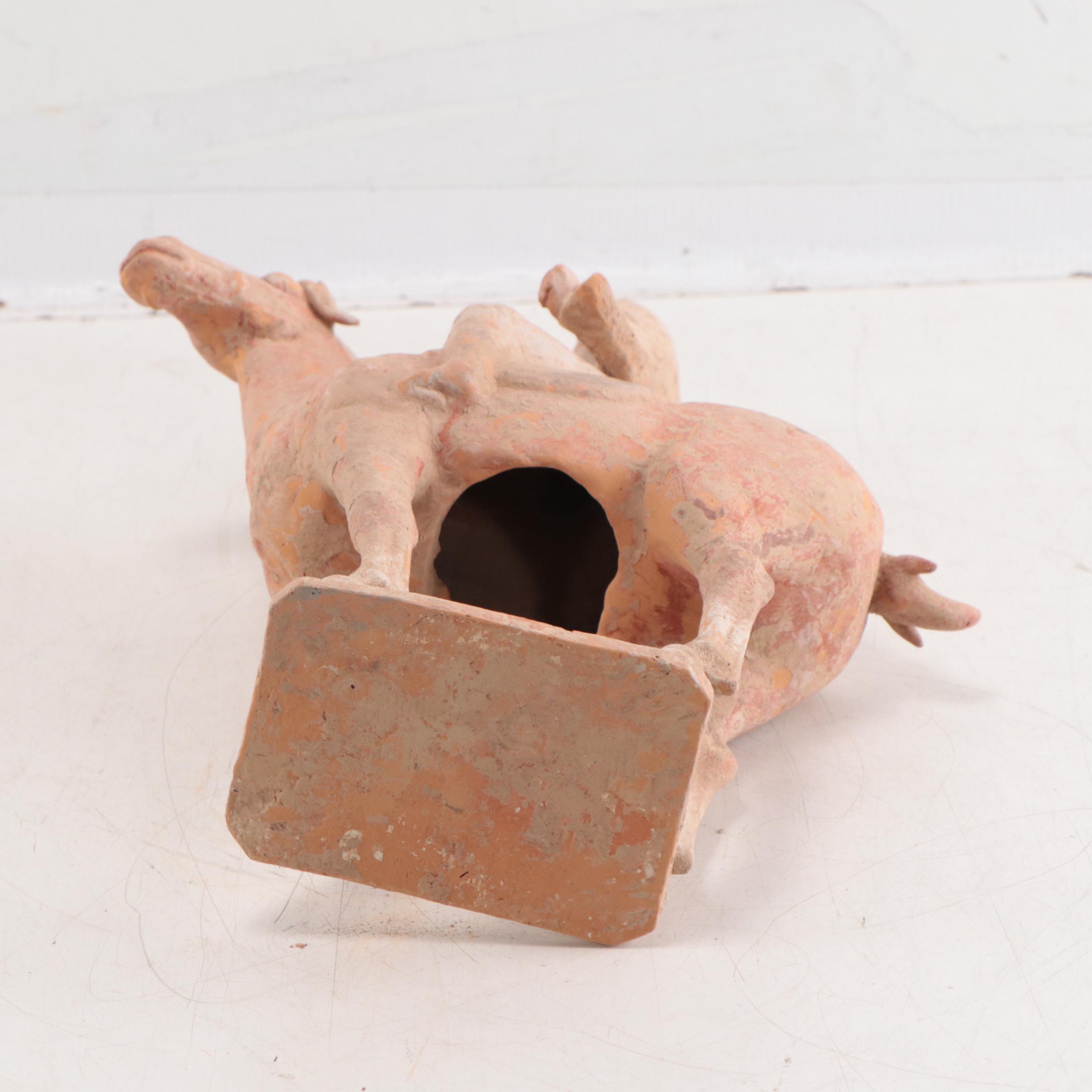 Chinese Ceramic Equestrian Figure, Tang Dynasty