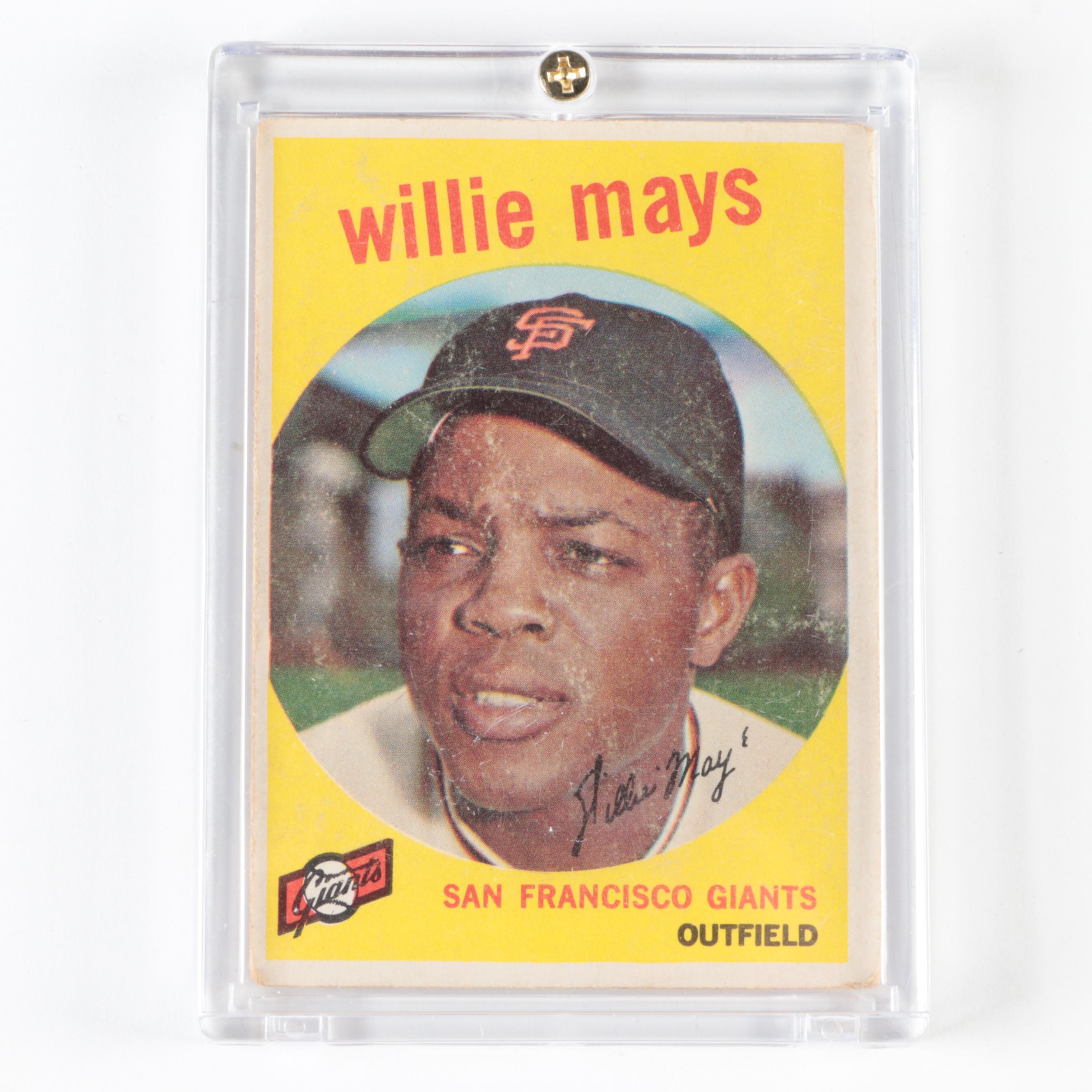 1958 and 1959 Topps Ted Williams and Willie Mays Baseball Cards