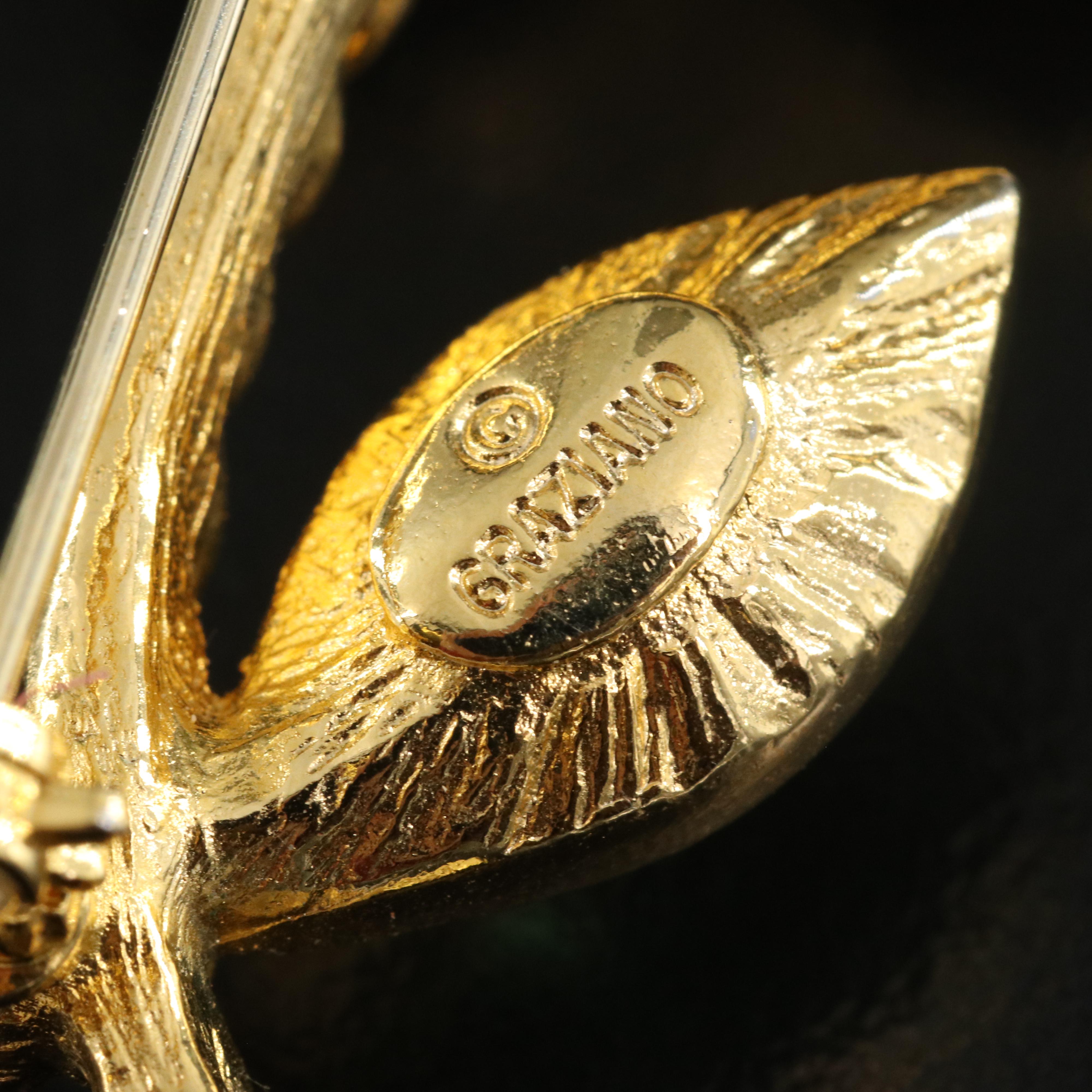 Graziano Multicolored Crystal Rhinestone Flower Brooch