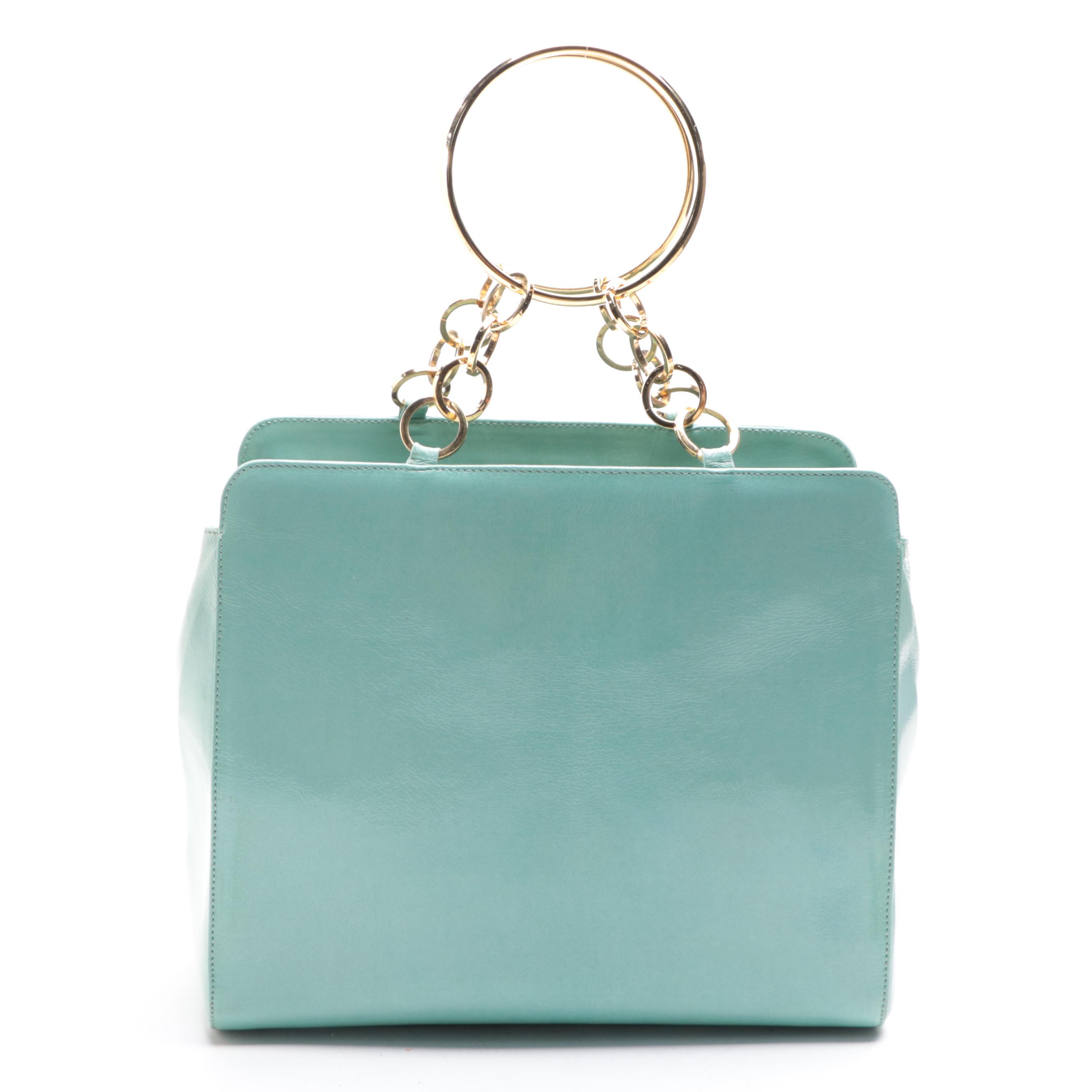 Versace Circular Chain Handbag in Patent Leather