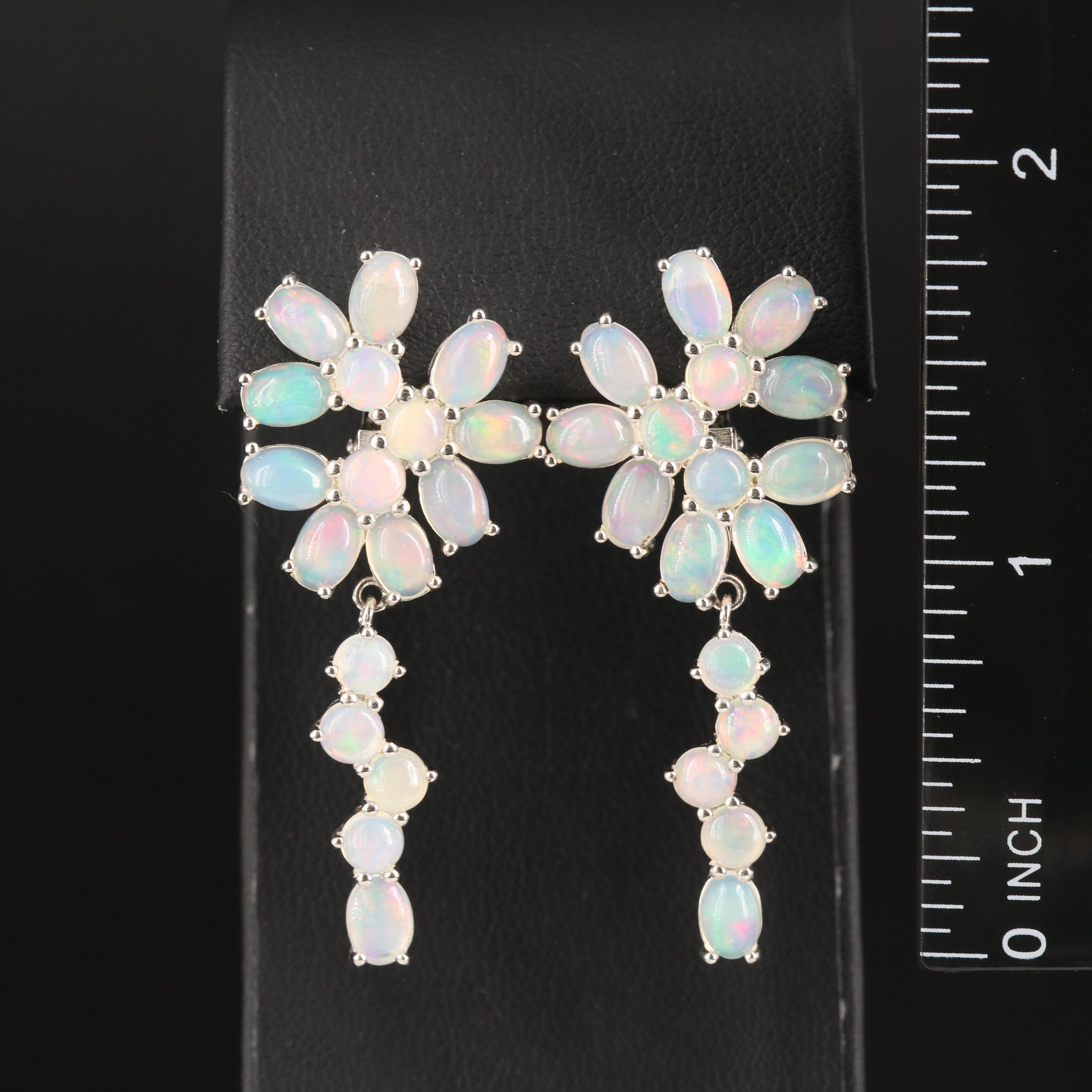 Sterling Opal Trailed Earrings