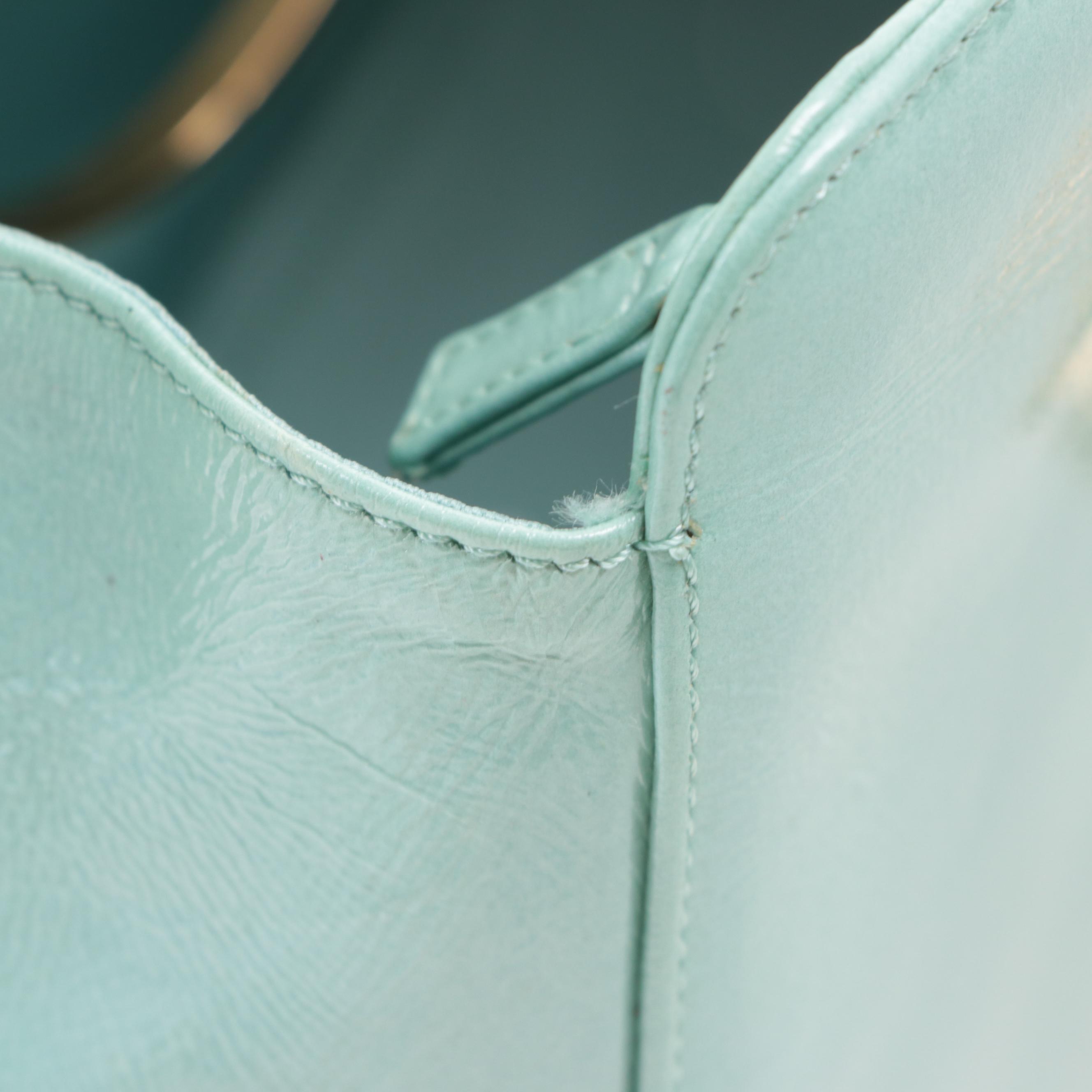 Versace Circular Chain Handbag in Patent Leather