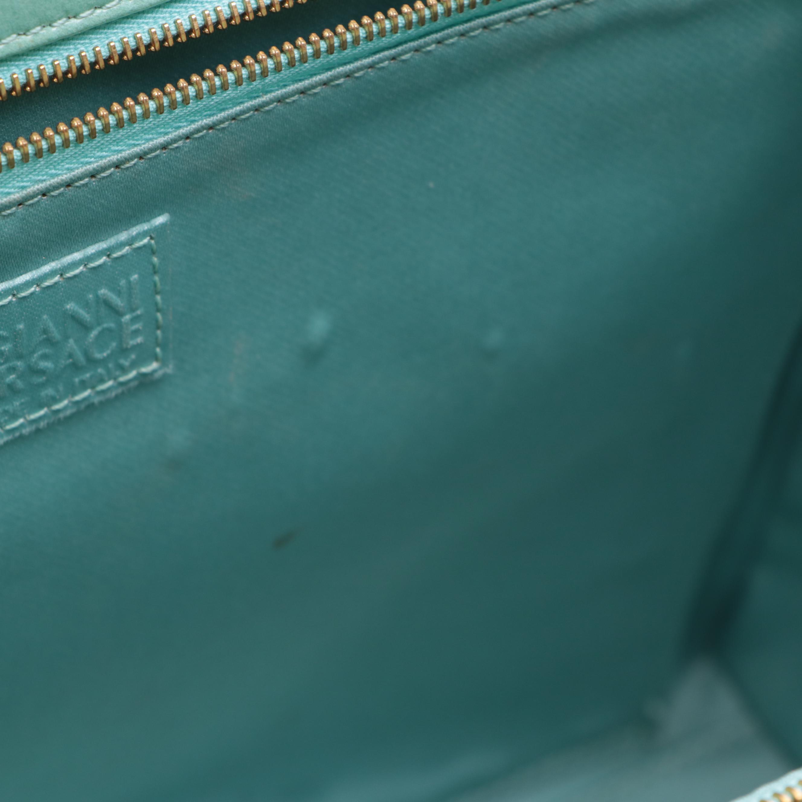 Versace Circular Chain Handbag in Patent Leather