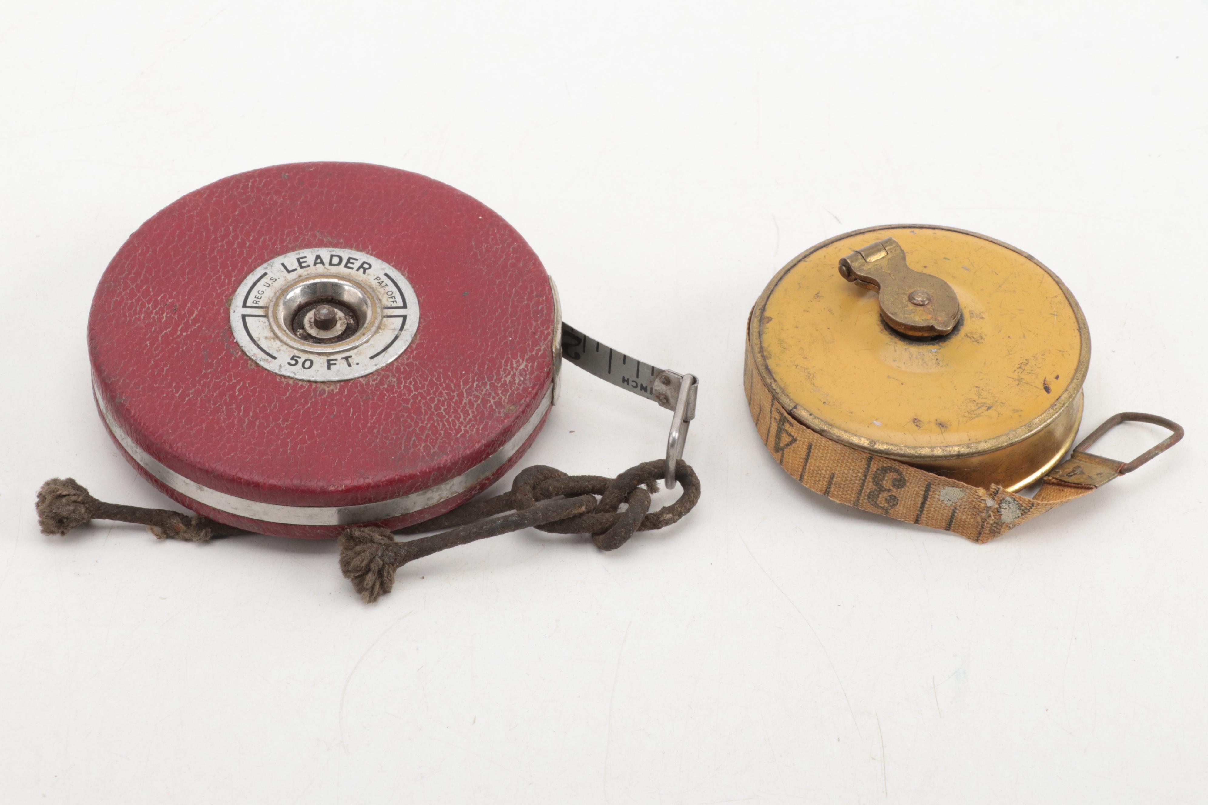 Lufkin Wooden Folding Rulers and Measuring Tapes, Mid-20th Century