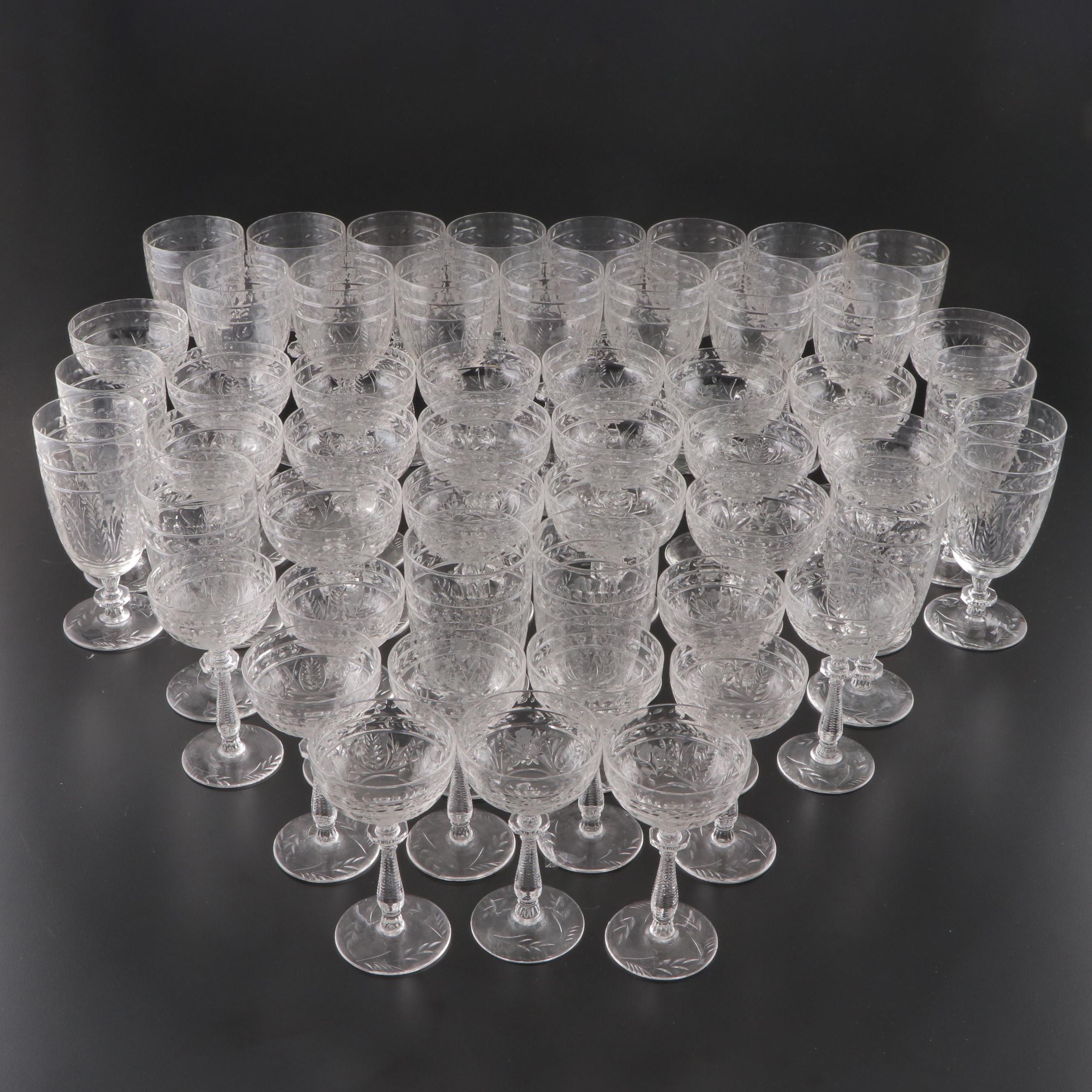 Rock Sharpe "Frontenac" Cut Glass Stemware, circa 1937