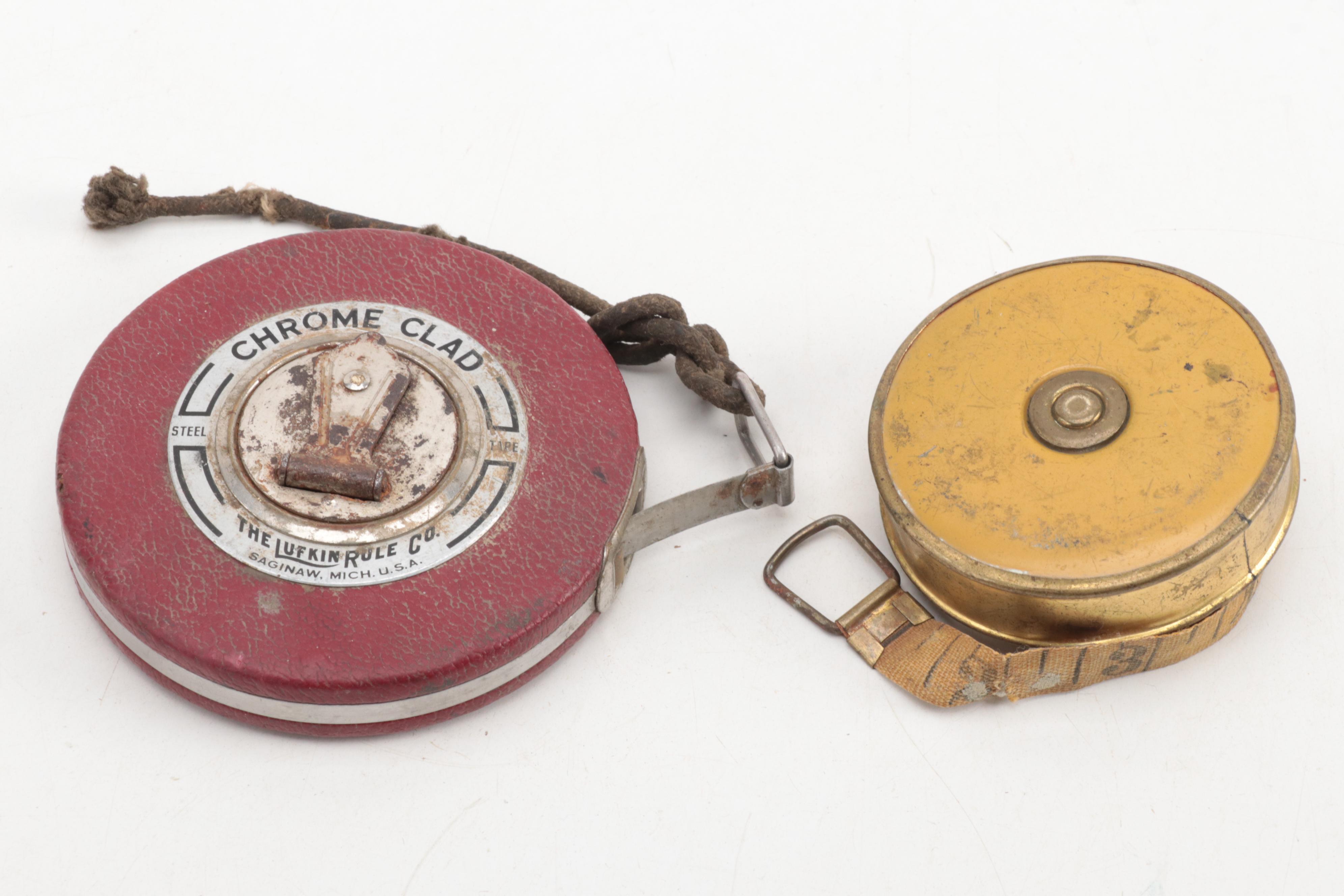 Lufkin Wooden Folding Rulers and Measuring Tapes, Mid-20th Century