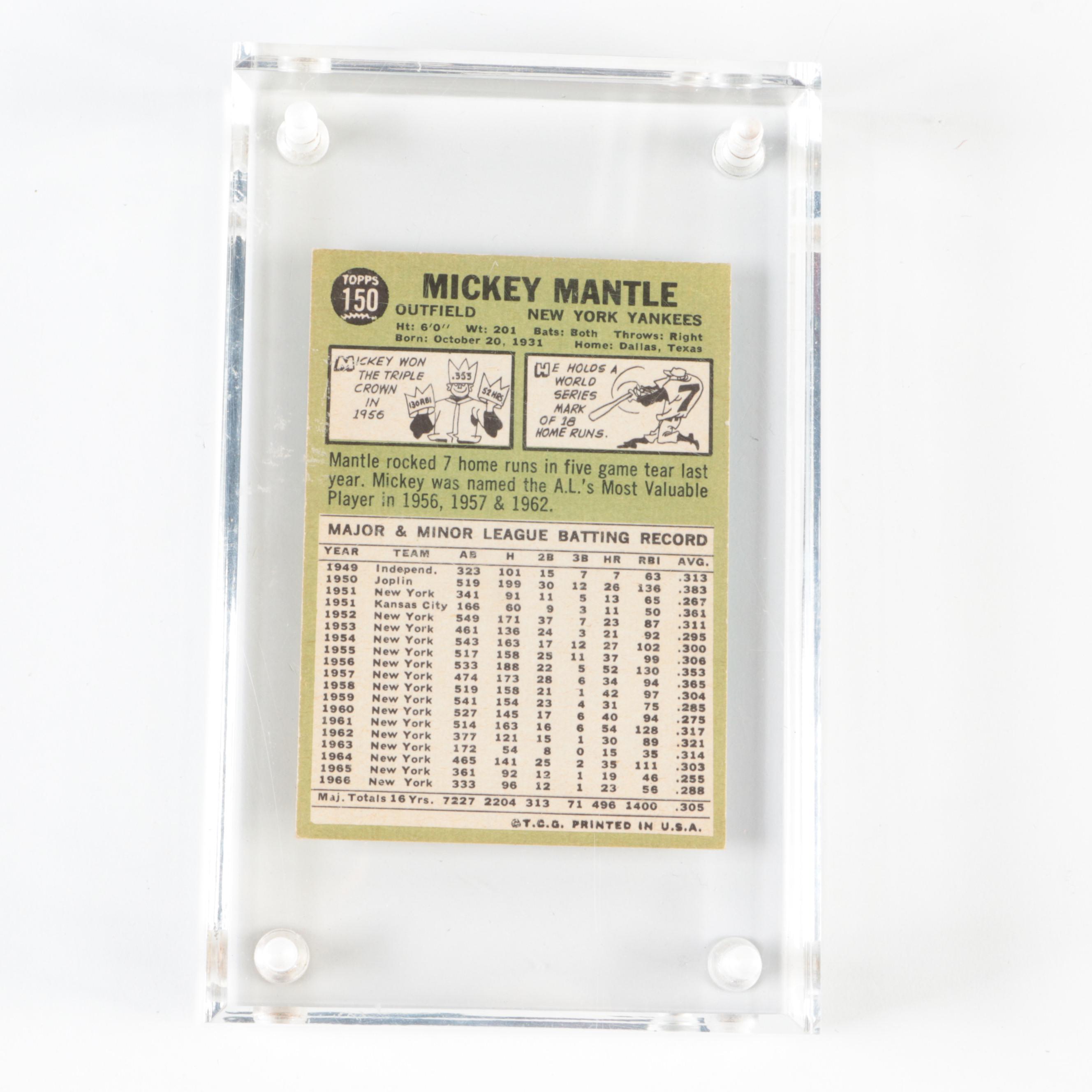 1967 Topps Mickey Mantle New York Yankees #150 Baseball Card