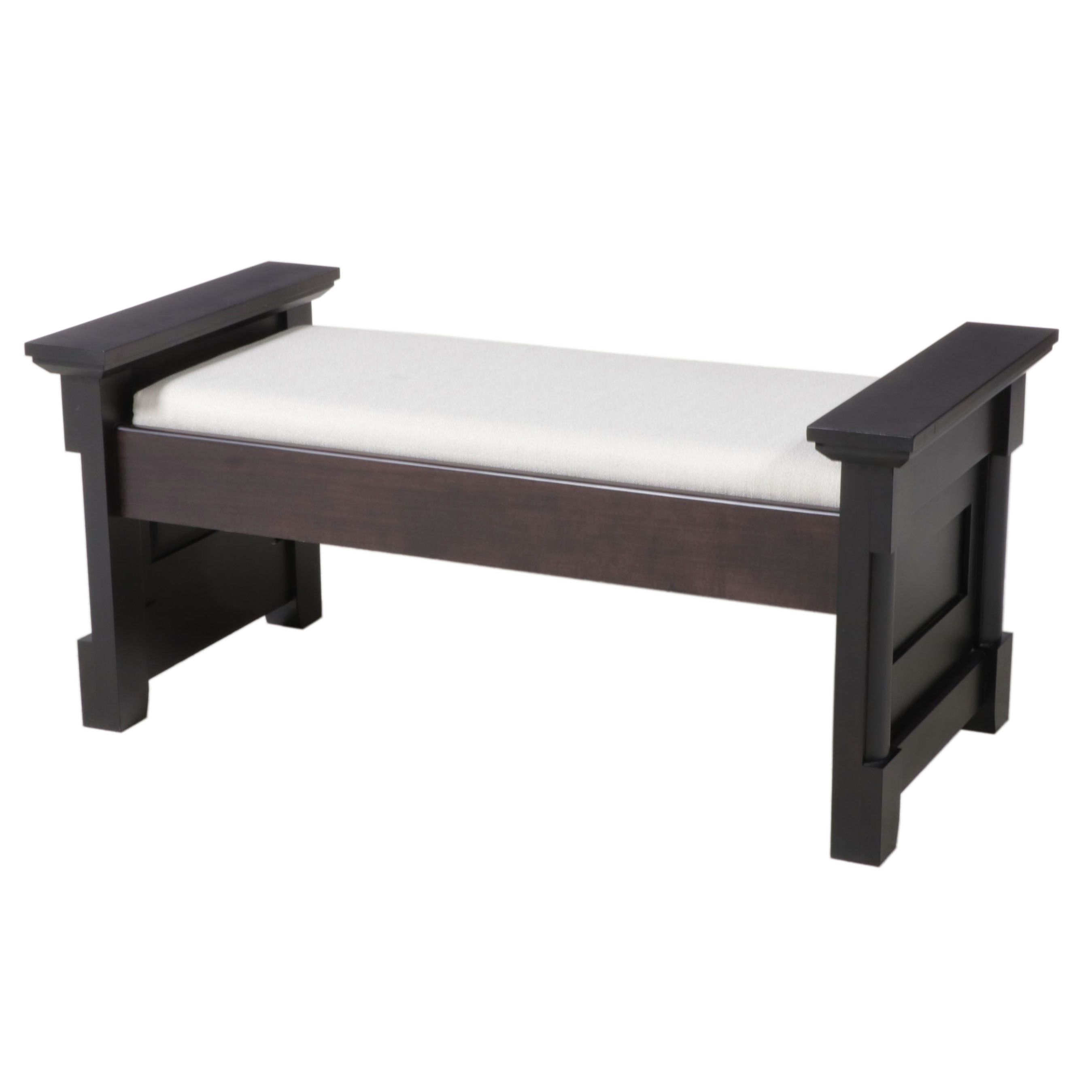 Miller Bedrooms Upholstered Hardwood Bench in Onyx Finish