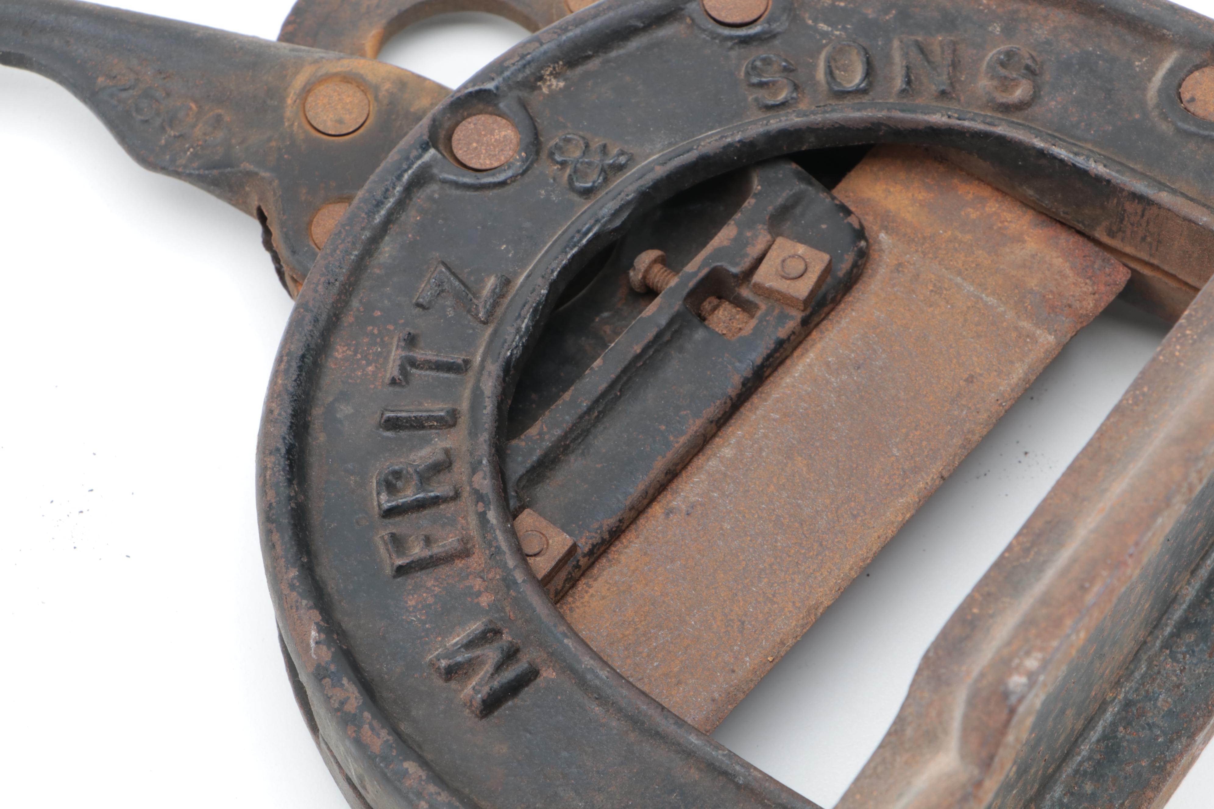 M. Fritz & Sons Cast Iron Tobacco Plug Cutter, Early 20th Century