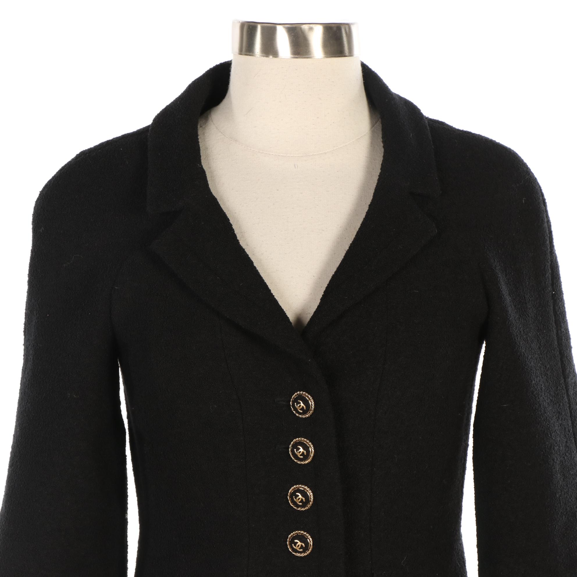 Chanel Peplum Style Jacket in Textured Wool/Silk Blend