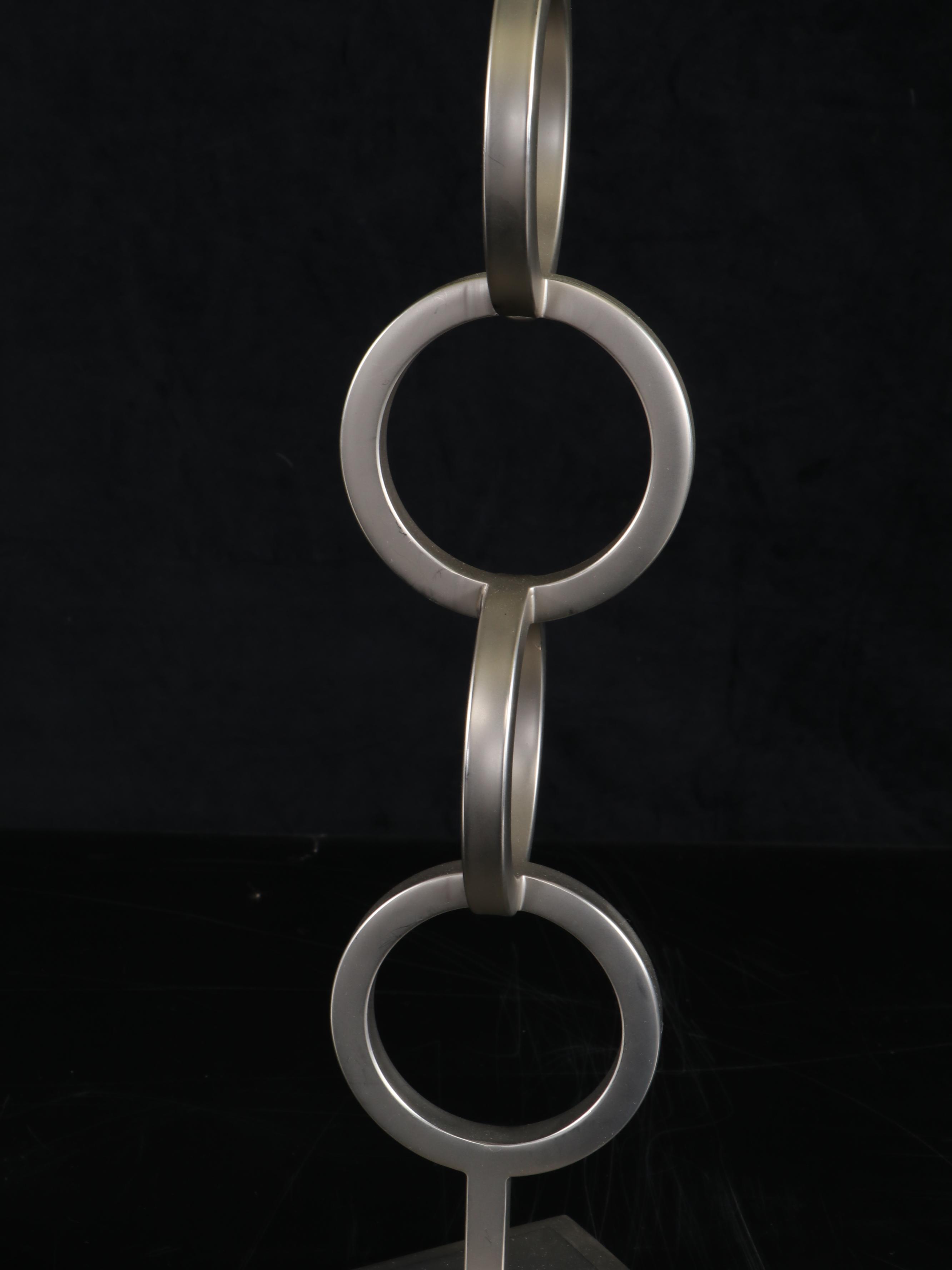 Crate & Barrel "Axiom" Brushed Metal Table Lamp with Other Table Lamp