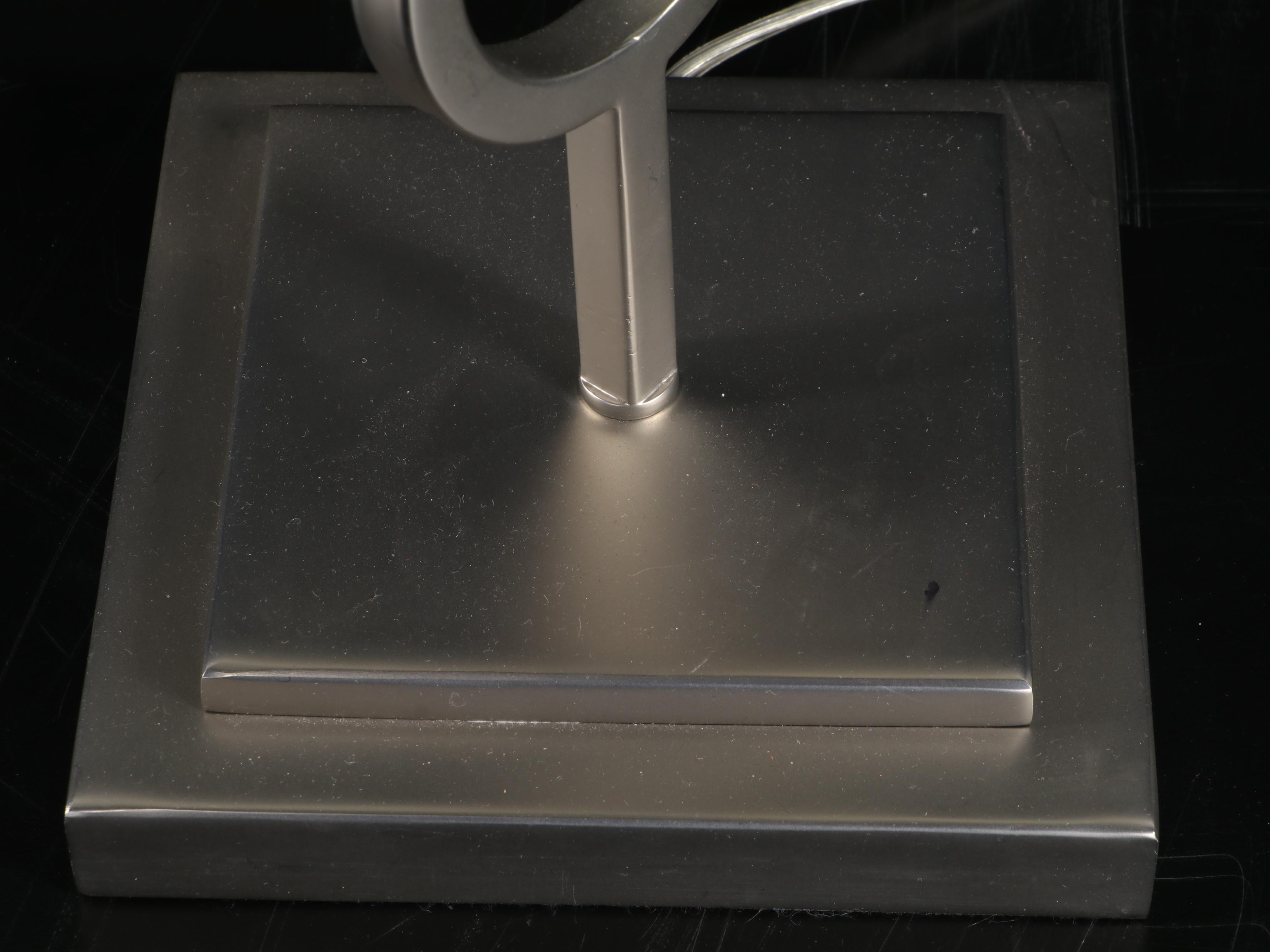 Crate & Barrel "Axiom" Brushed Metal Table Lamp with Other Table Lamp