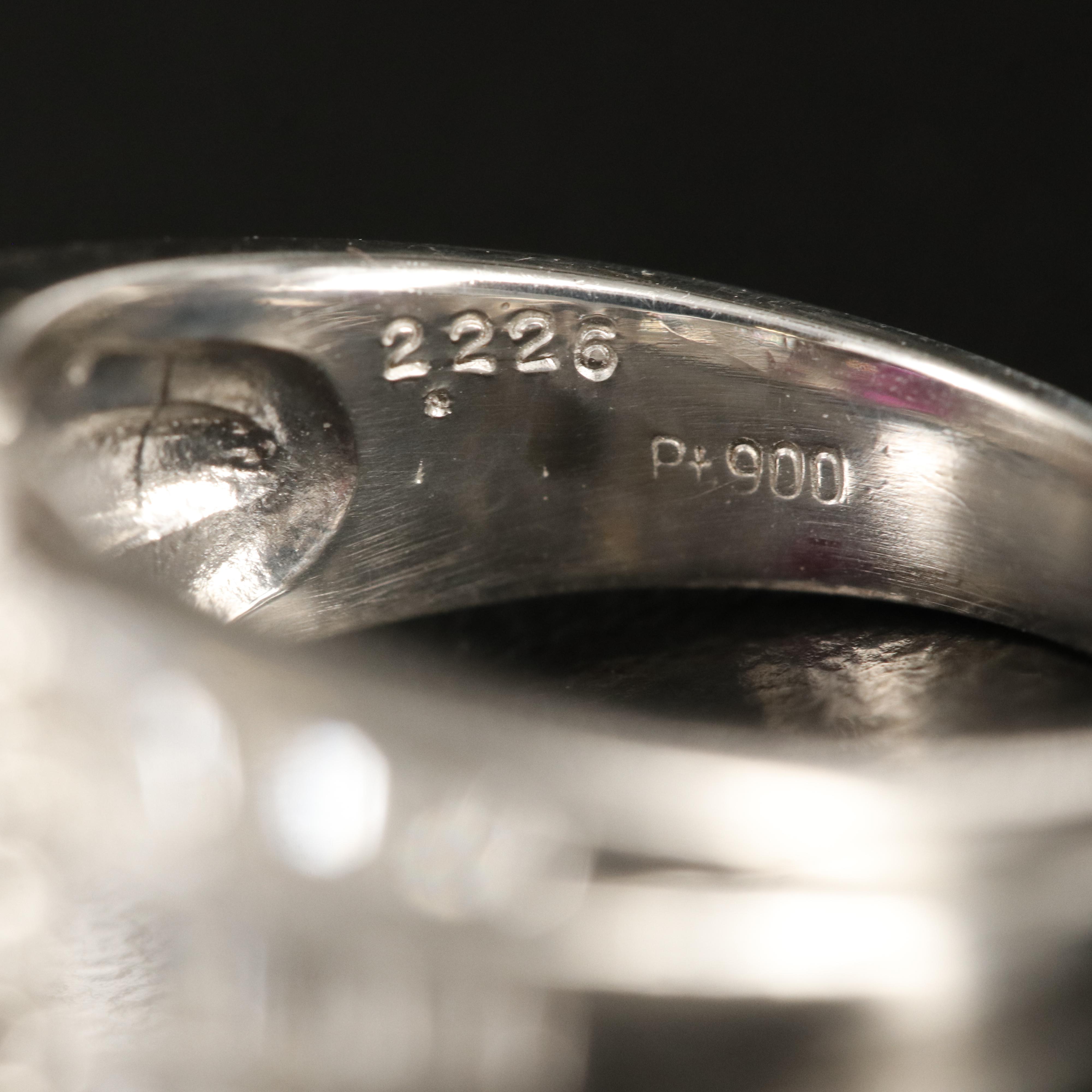 Platinum 2.22 CT Ruby and Diamond Halo Ring with GIA Report