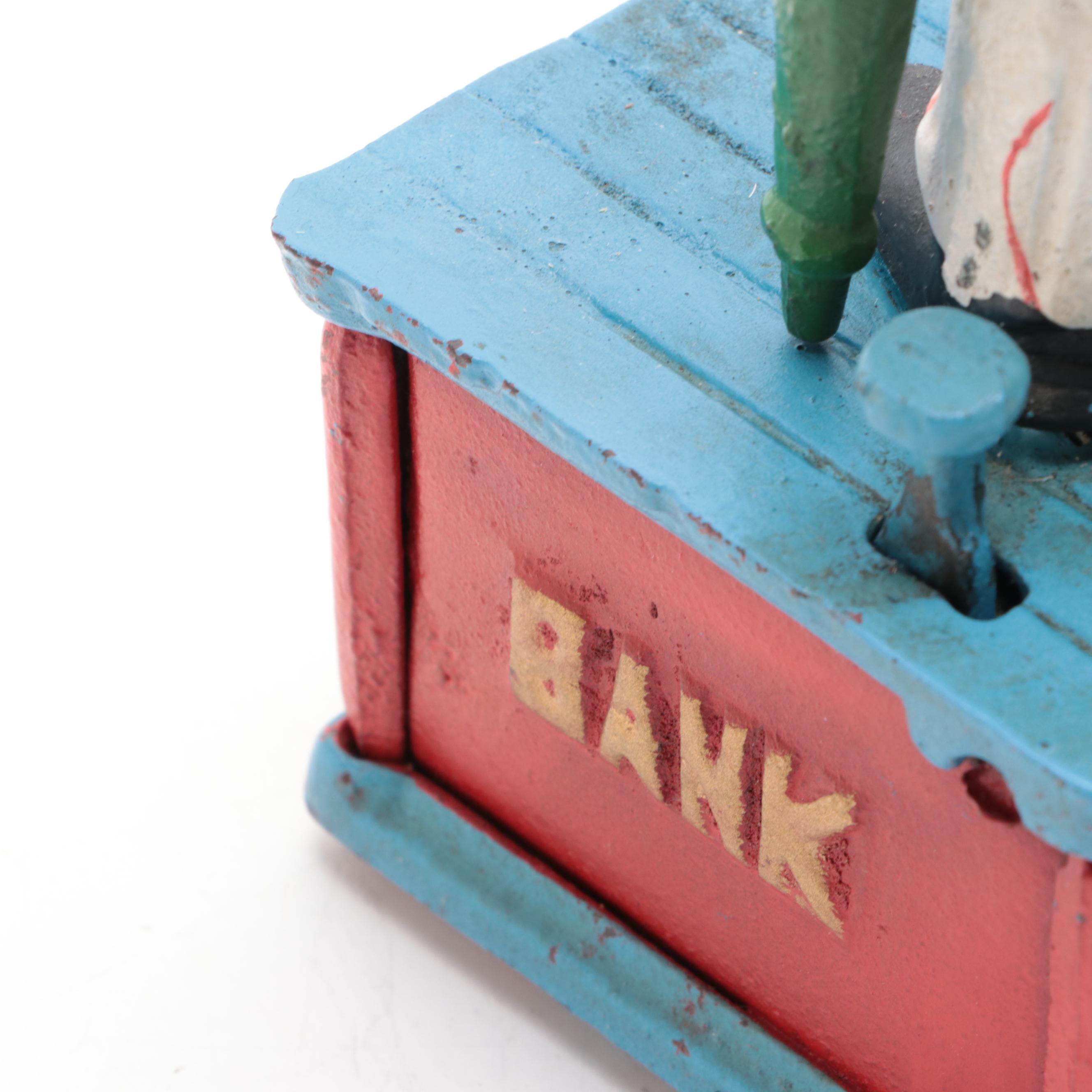 Uncle Sam Painted Cast Iron Mechanical Bank
