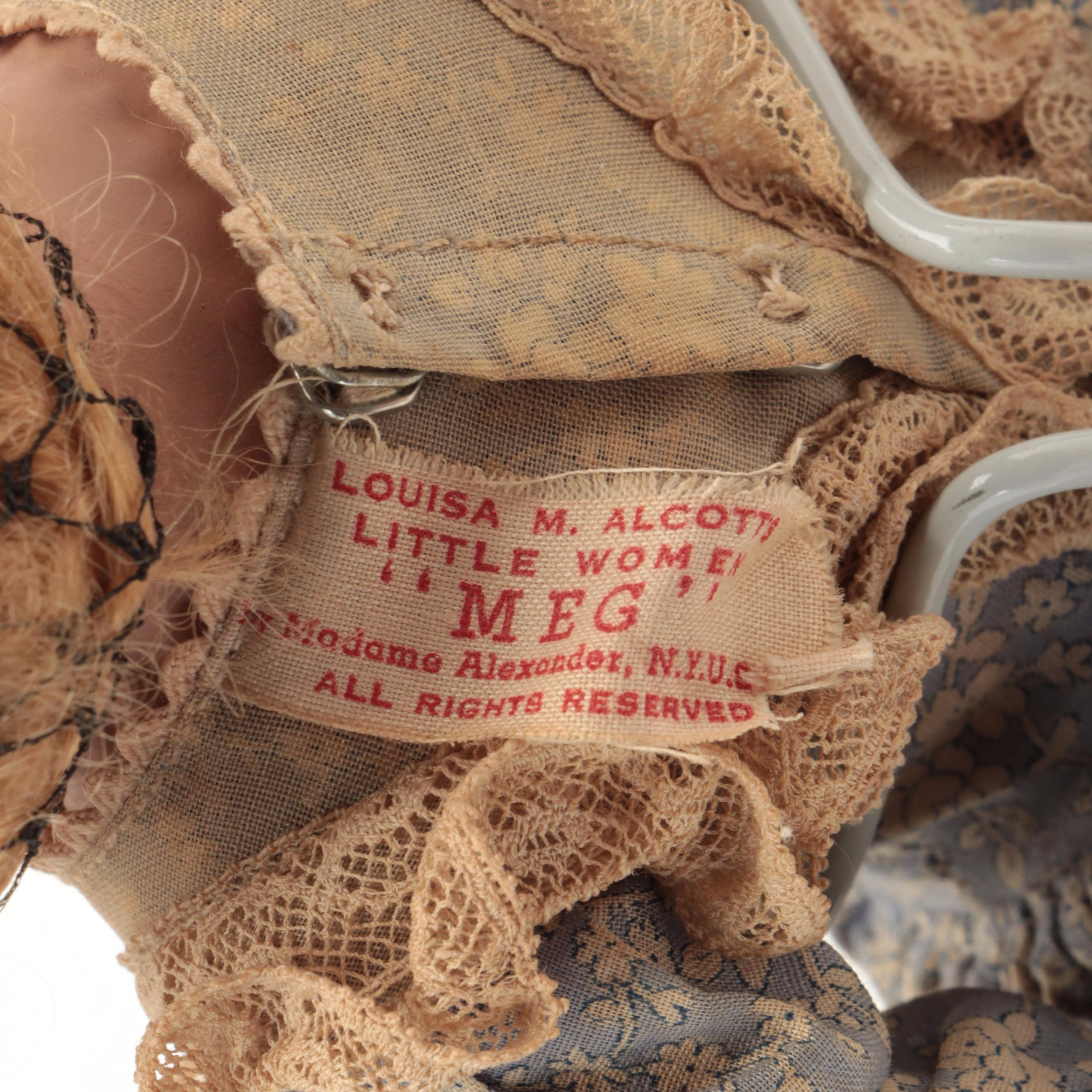 Madame Alexander Little Women "Meg" and "Amy" Dolls, Mid-Late 20th Century