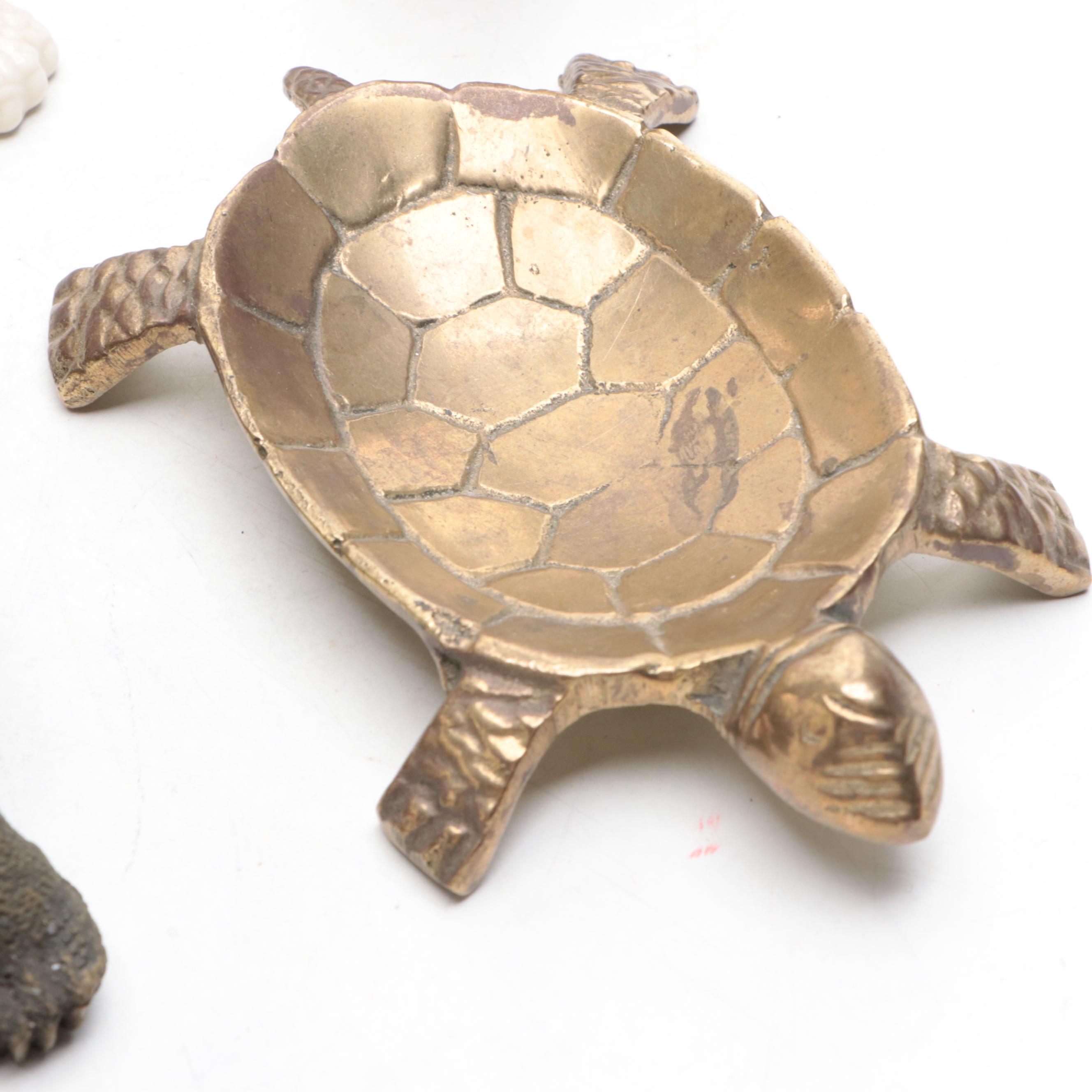 Lenox "Catching A Ride" and Other Turtle Figurines and Table Accessories