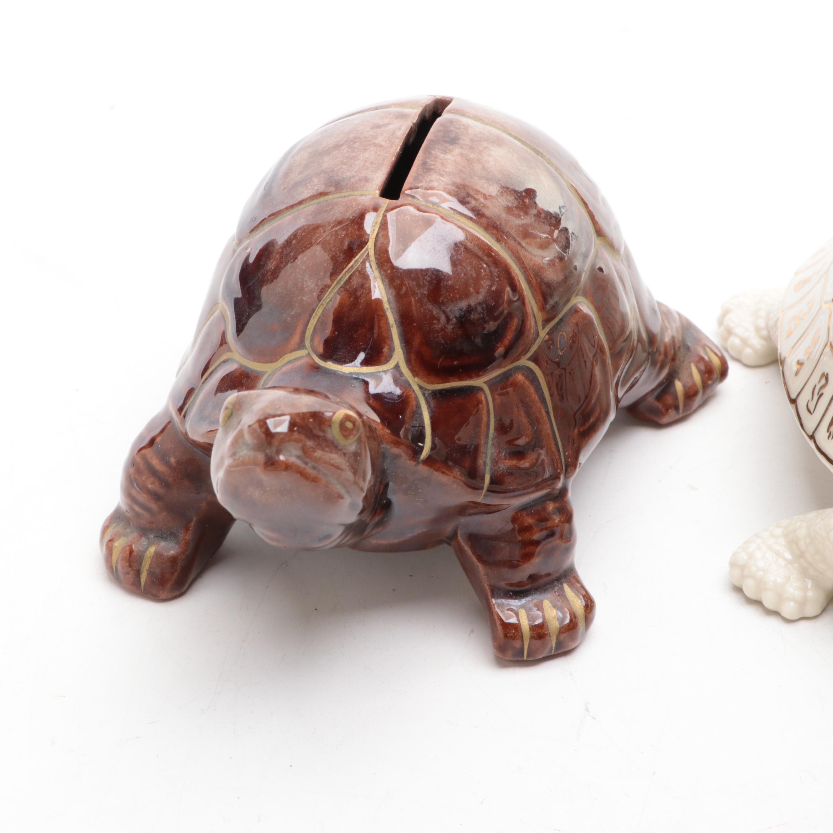 Lenox "Catching A Ride" and Other Turtle Figurines and Table Accessories