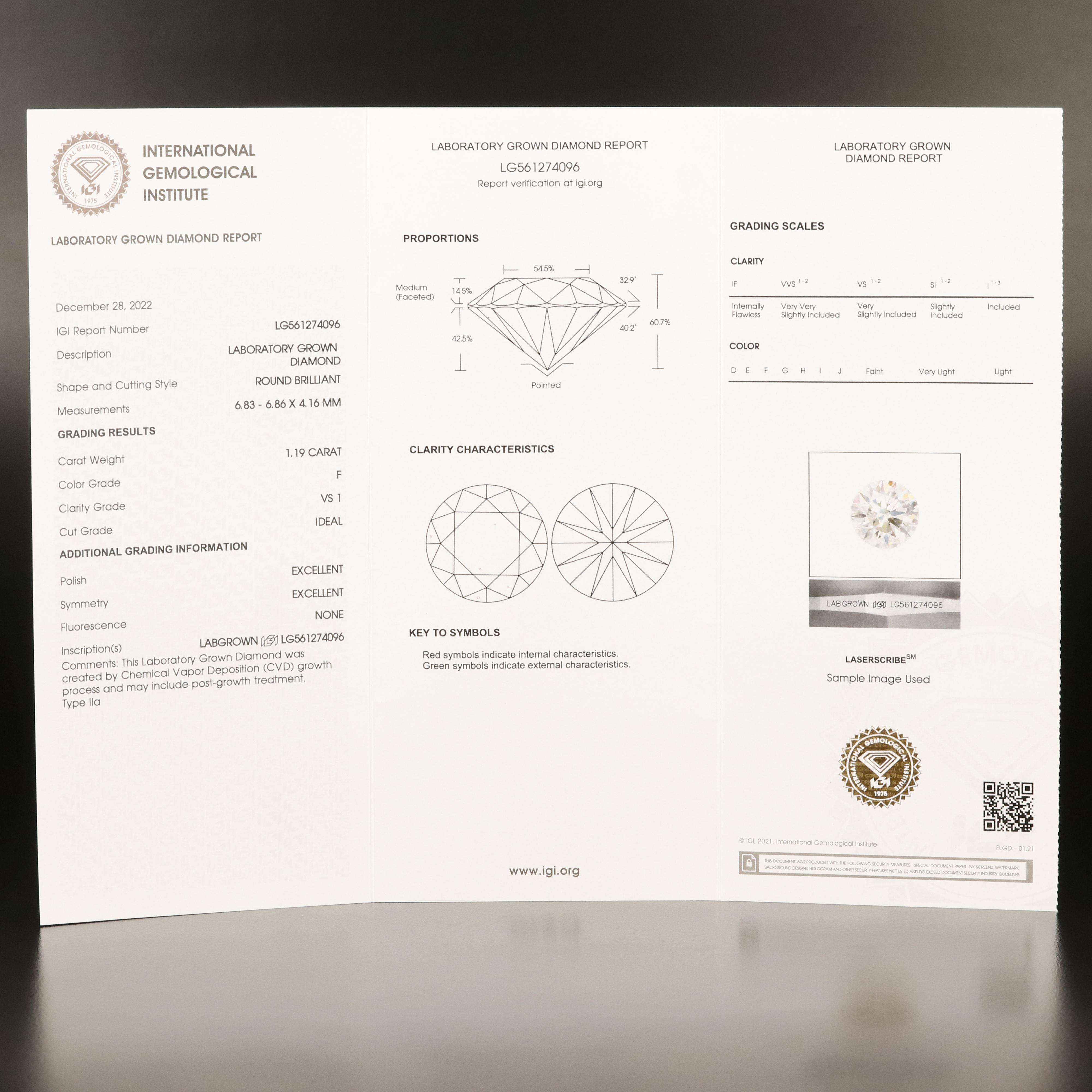 Platinum 2.33 CTW Lab Grown Diamond Stud Earrings with IGI Reports