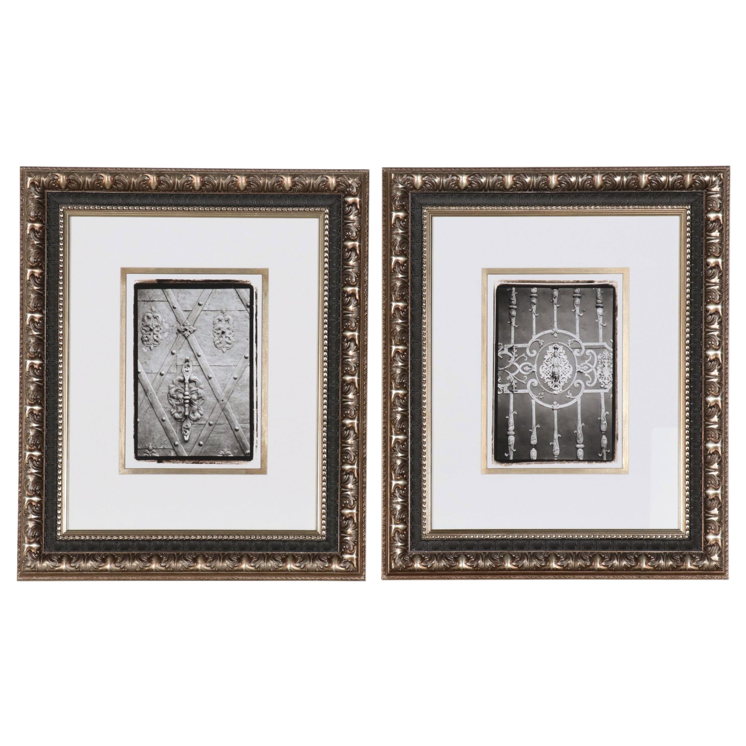 Monochromatic Giclées of Ornate Doors, 21st Century