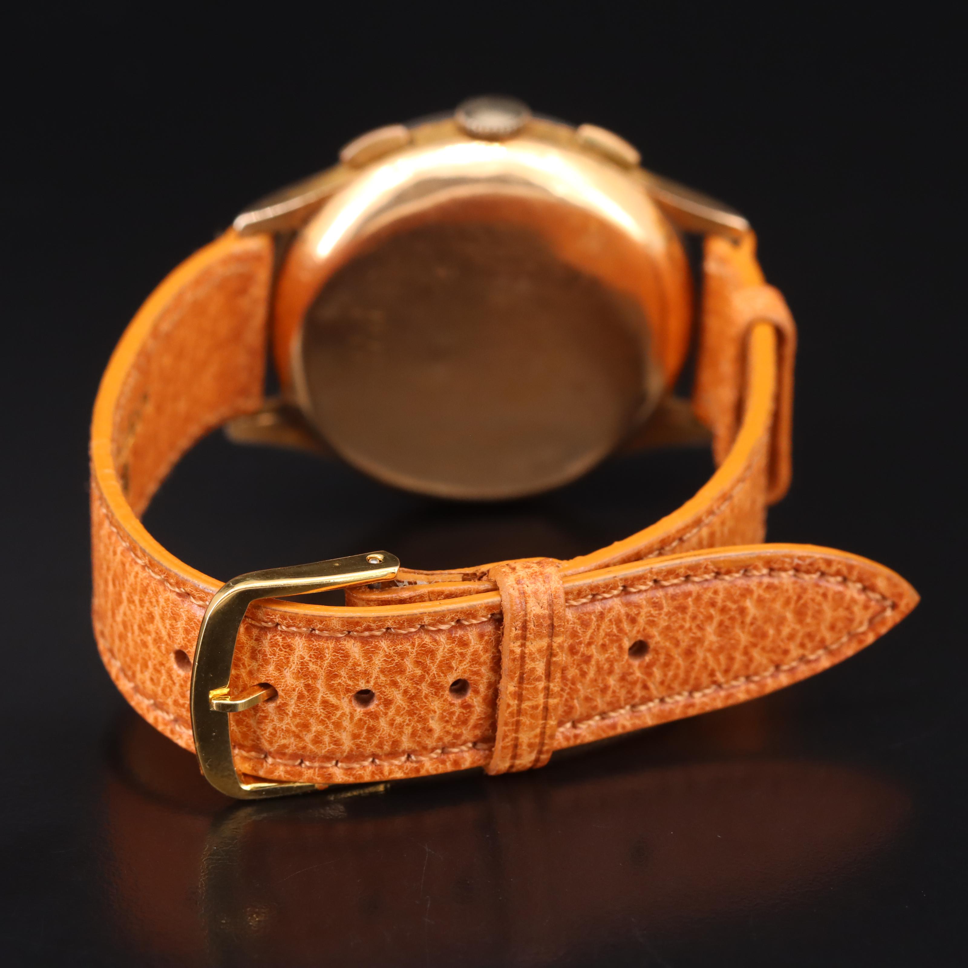 Vintage 18K Wakmann Chronograph Watch