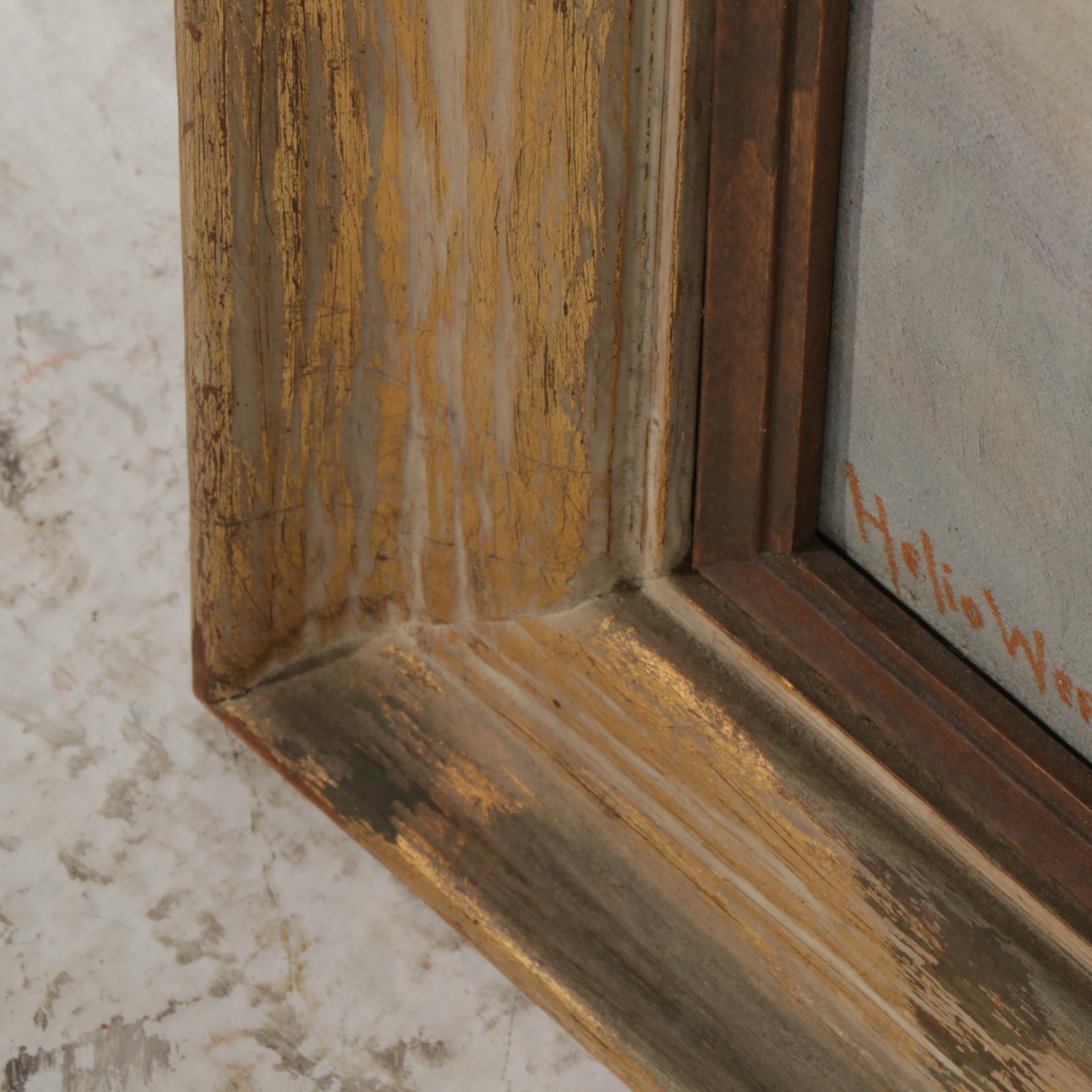 Helio Wernegreen Oil Painting of Snowbound Cottage and Creek, Circa 1965