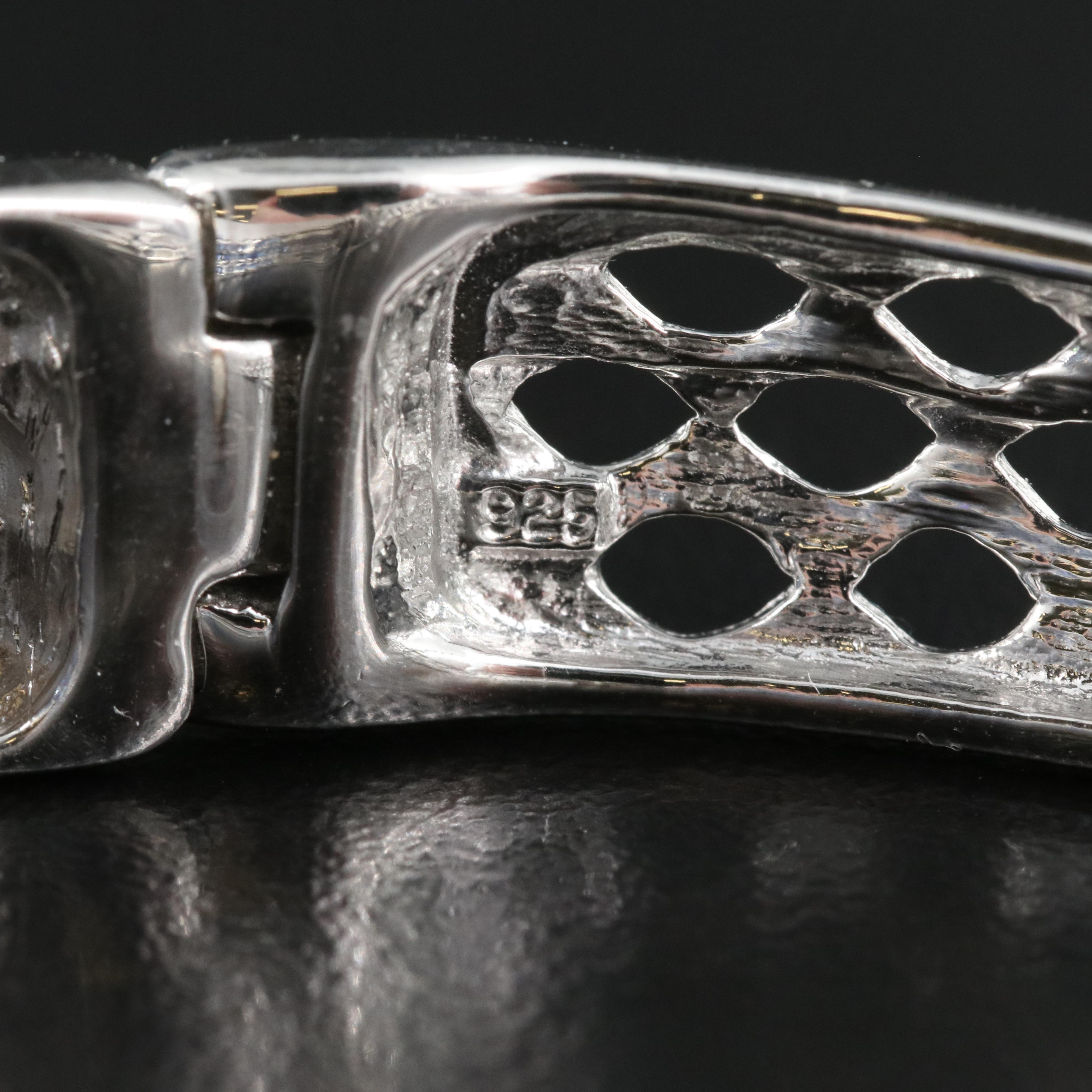 Sterling Kyanite Hinged Bangle