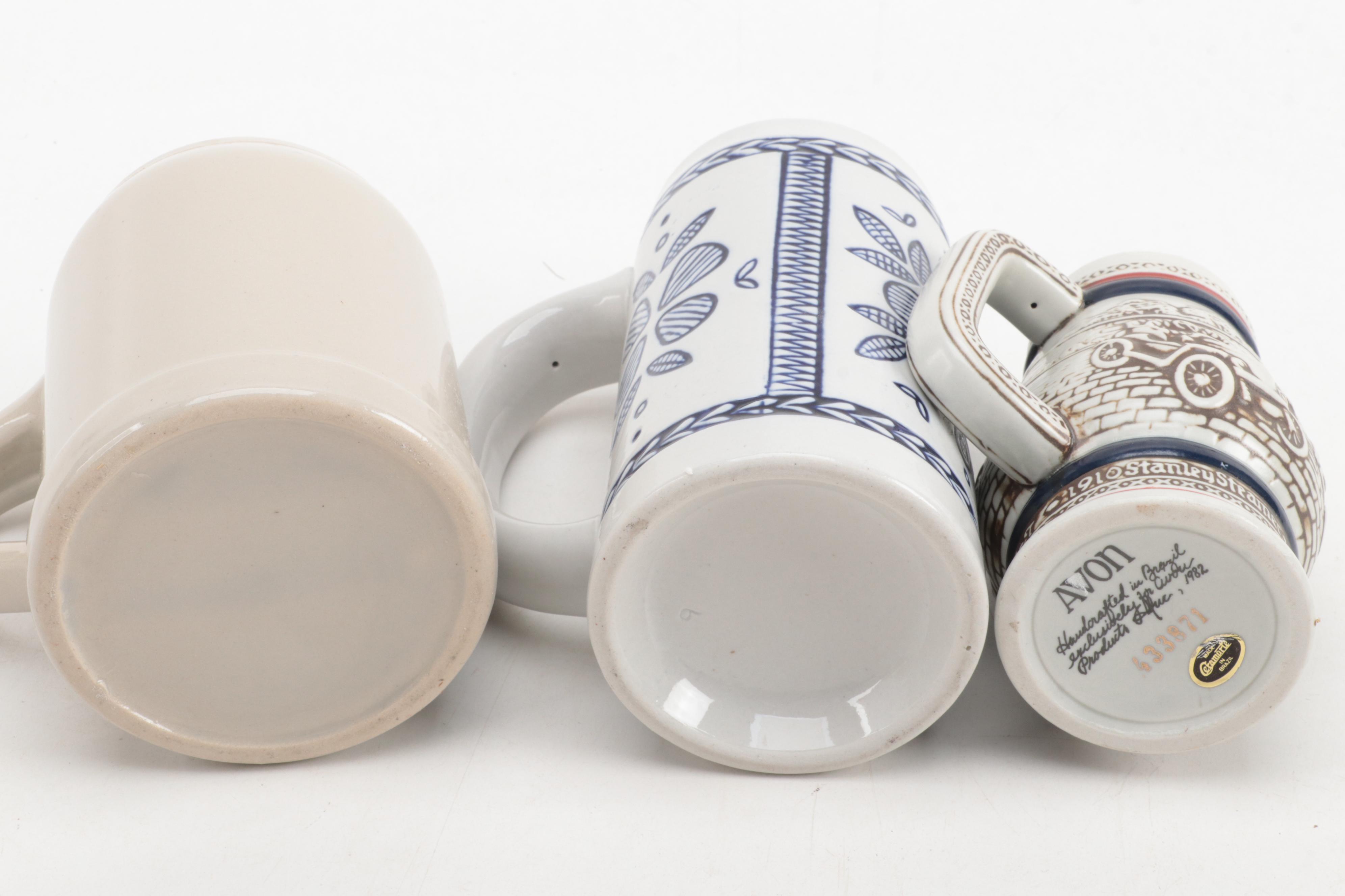 German Beer Mugs with Hacker-Pschorr Porcelain Tap Handle