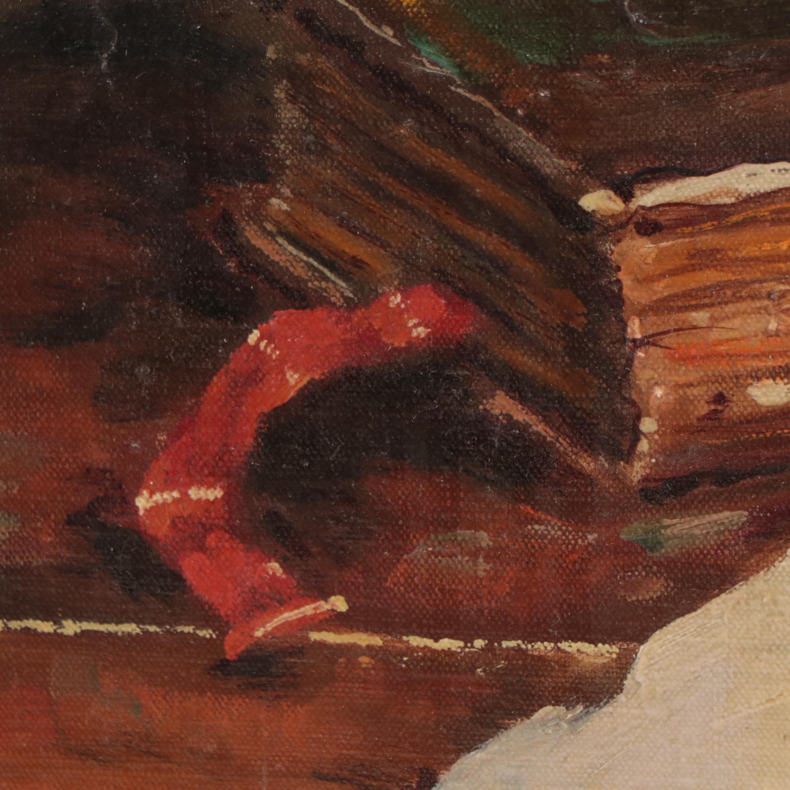 Louis Spiegel Jewish Still Life Oil Painting