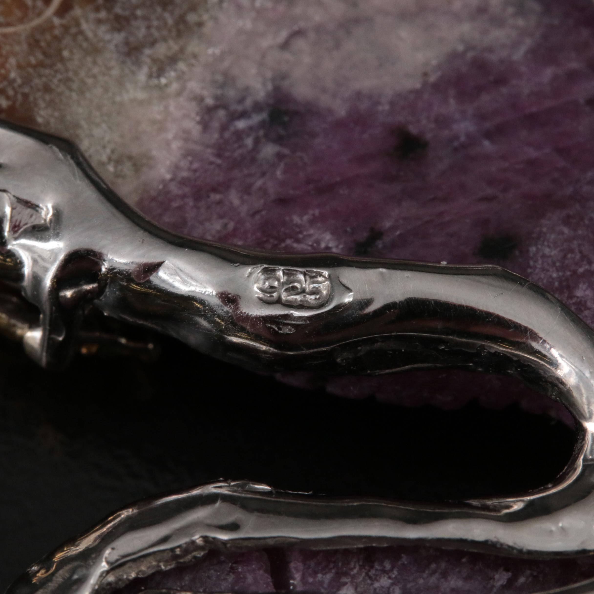 Sterling Ammonite, Ruby in Zoisite and Gemstone Elephant Brooch