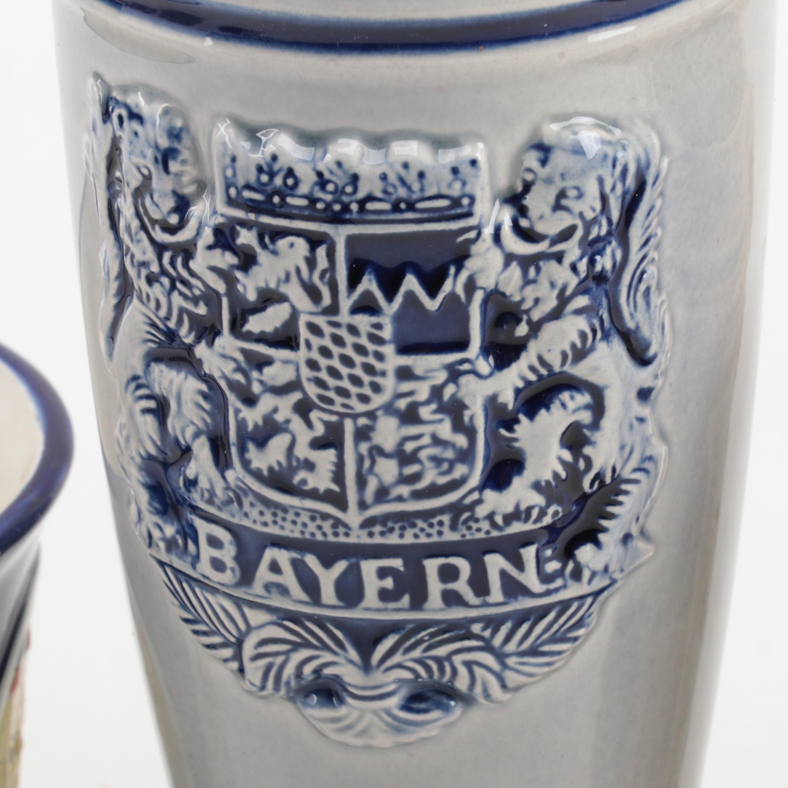 Gerz and Other German Beer Mugs, Pilsner and Steins, Mid to Late 20th Century