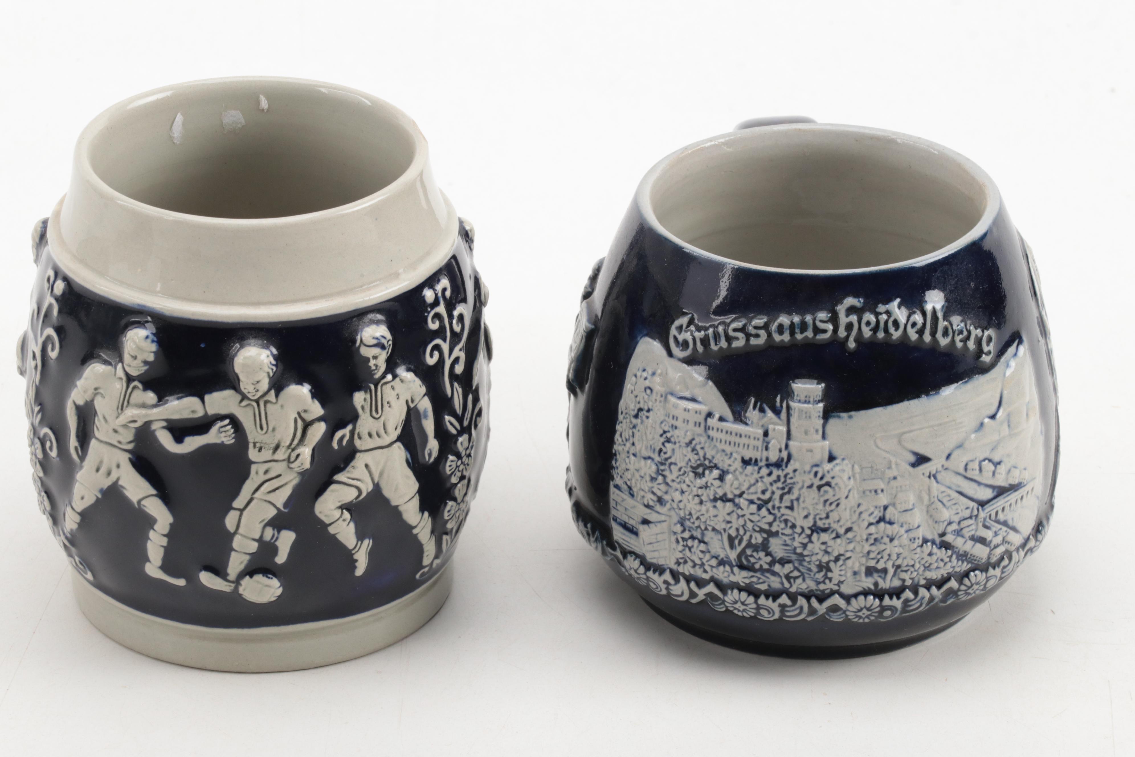 Gerz and Other German Beer Mugs, Pilsner and Steins, Mid to Late 20th Century