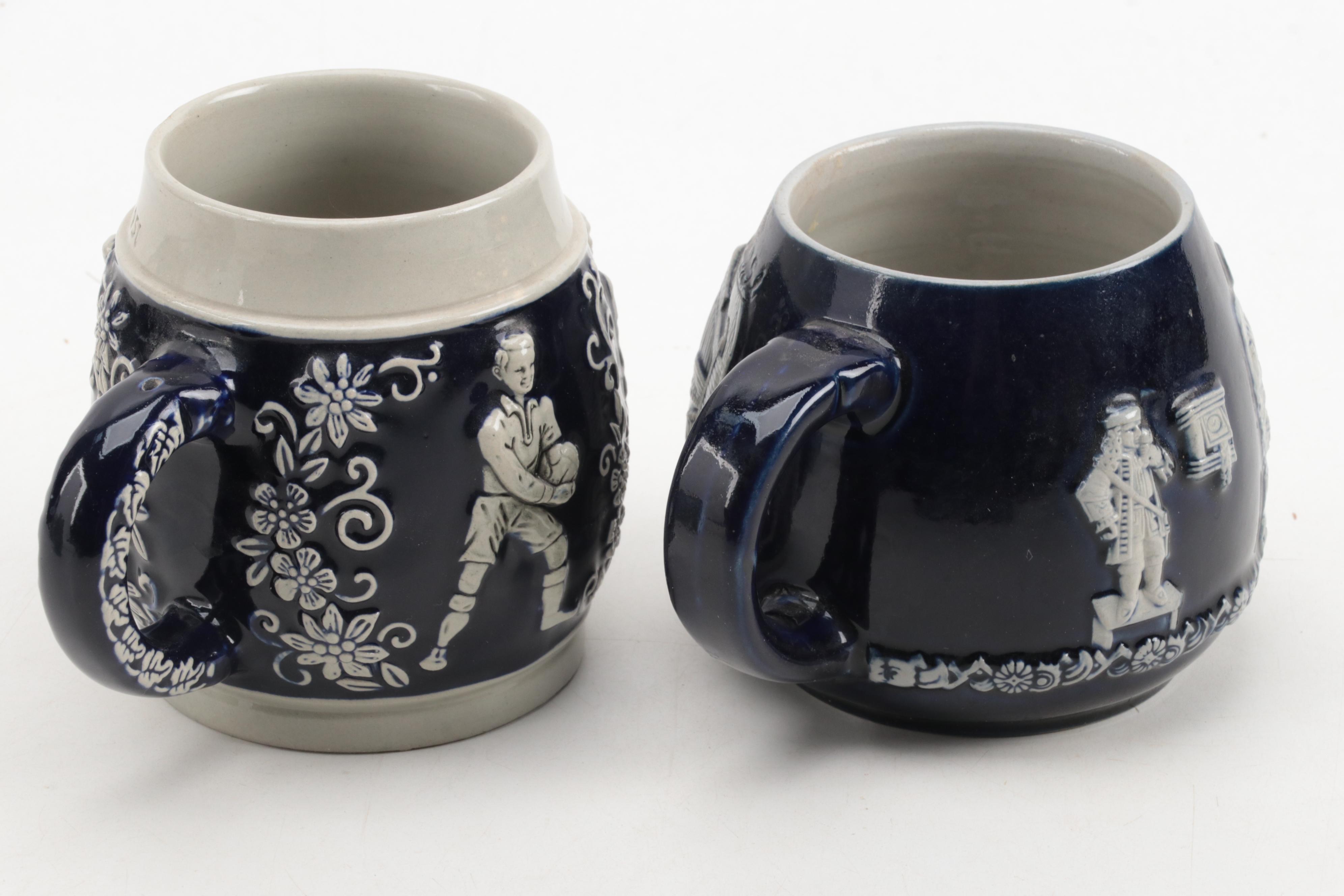 Gerz and Other German Beer Mugs, Pilsner and Steins, Mid to Late 20th Century