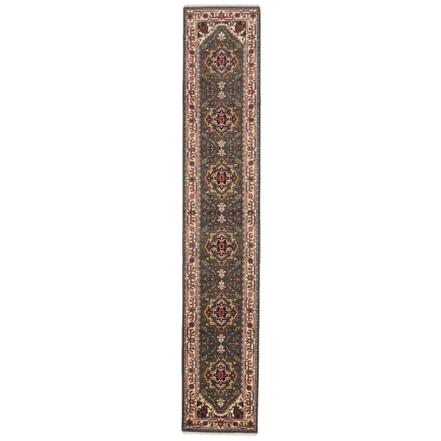 2'6 x 14'1 Hand-Knotted Indo-Persian Heriz Serapi Carpet Runner