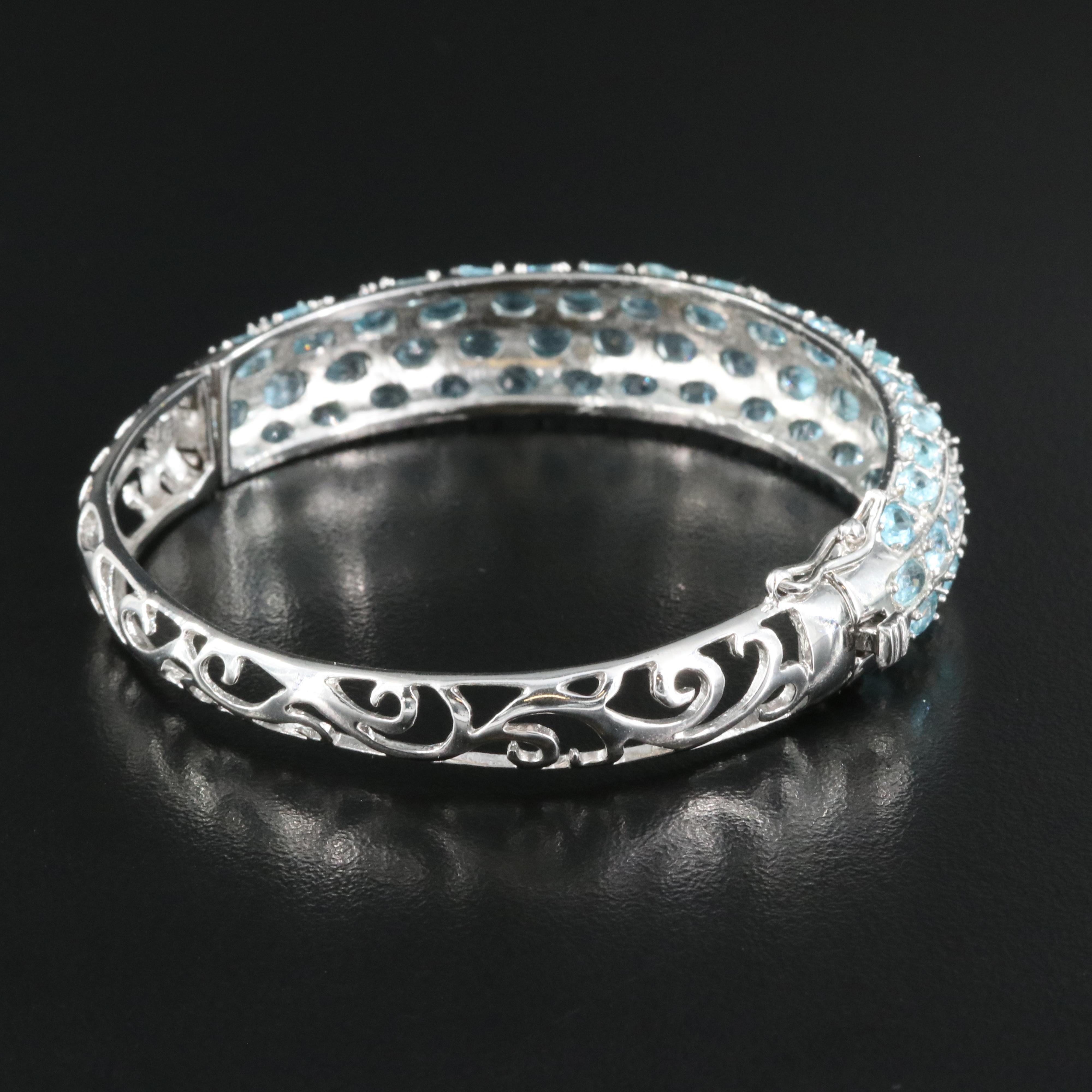 Sterling Apatite Hinged Bangle