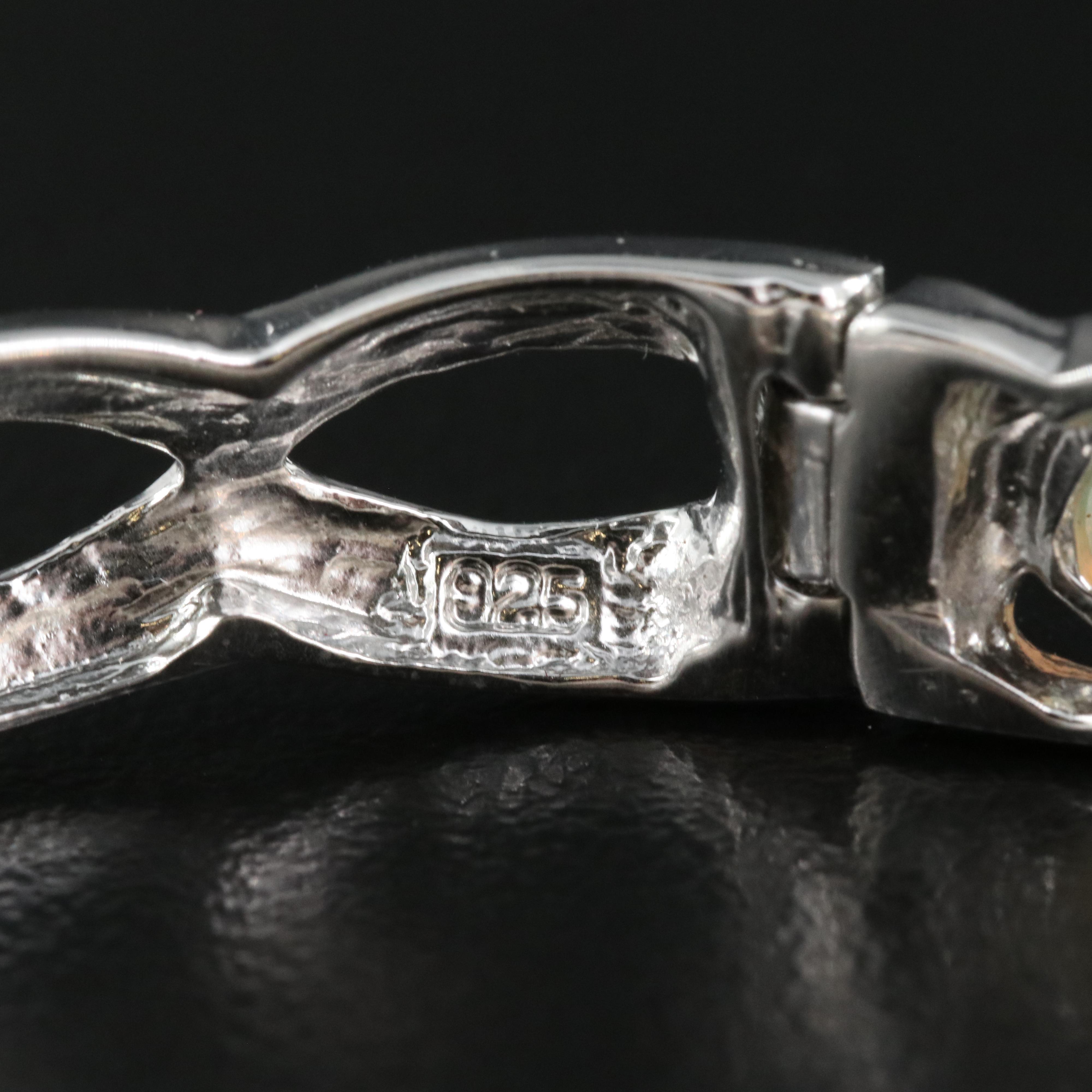 Sterling Opal Hinged Bangle