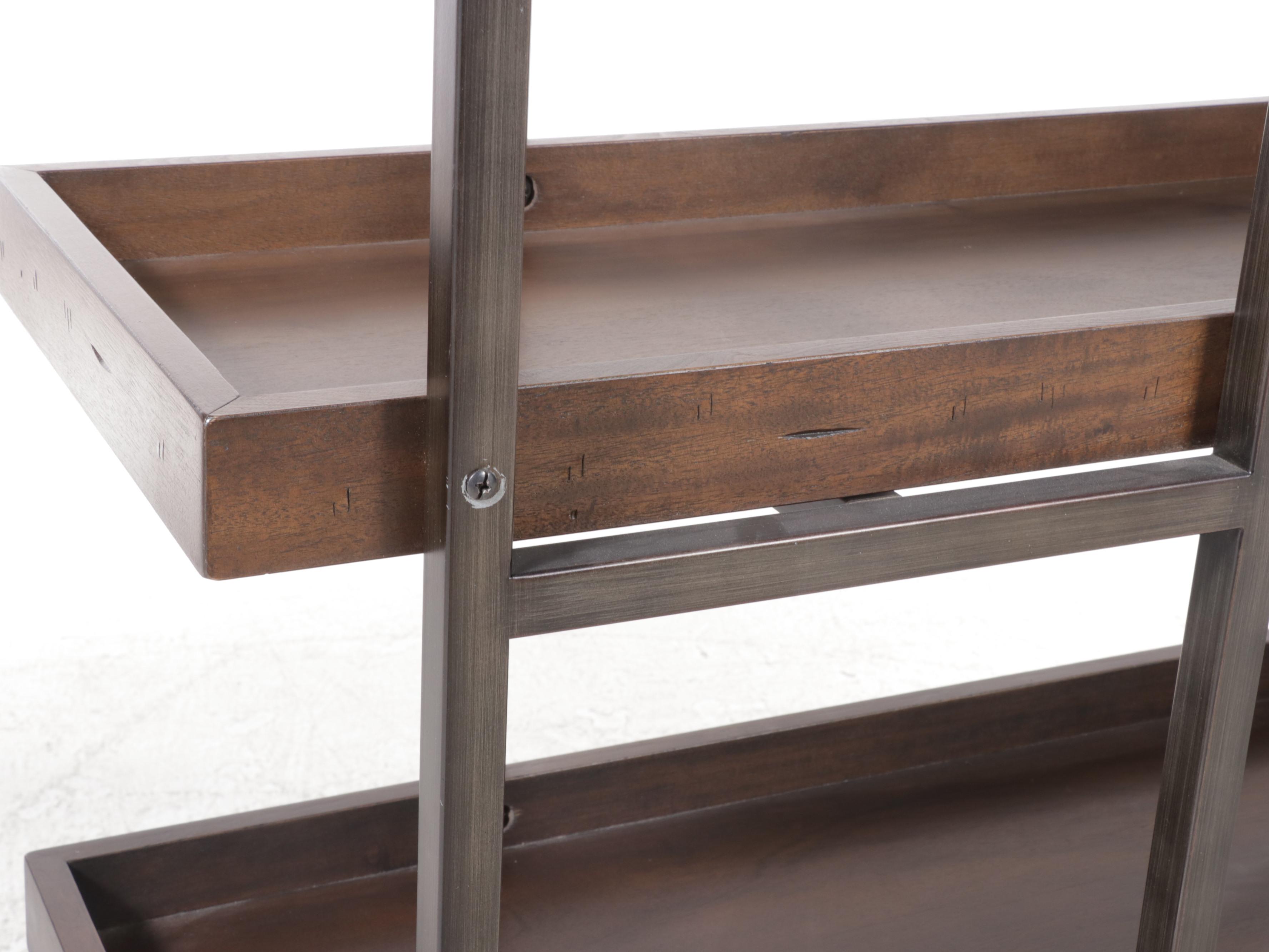 Ashley Furniture "Starmore" Acacia and Gun Metal-Finished Steel Bookcase