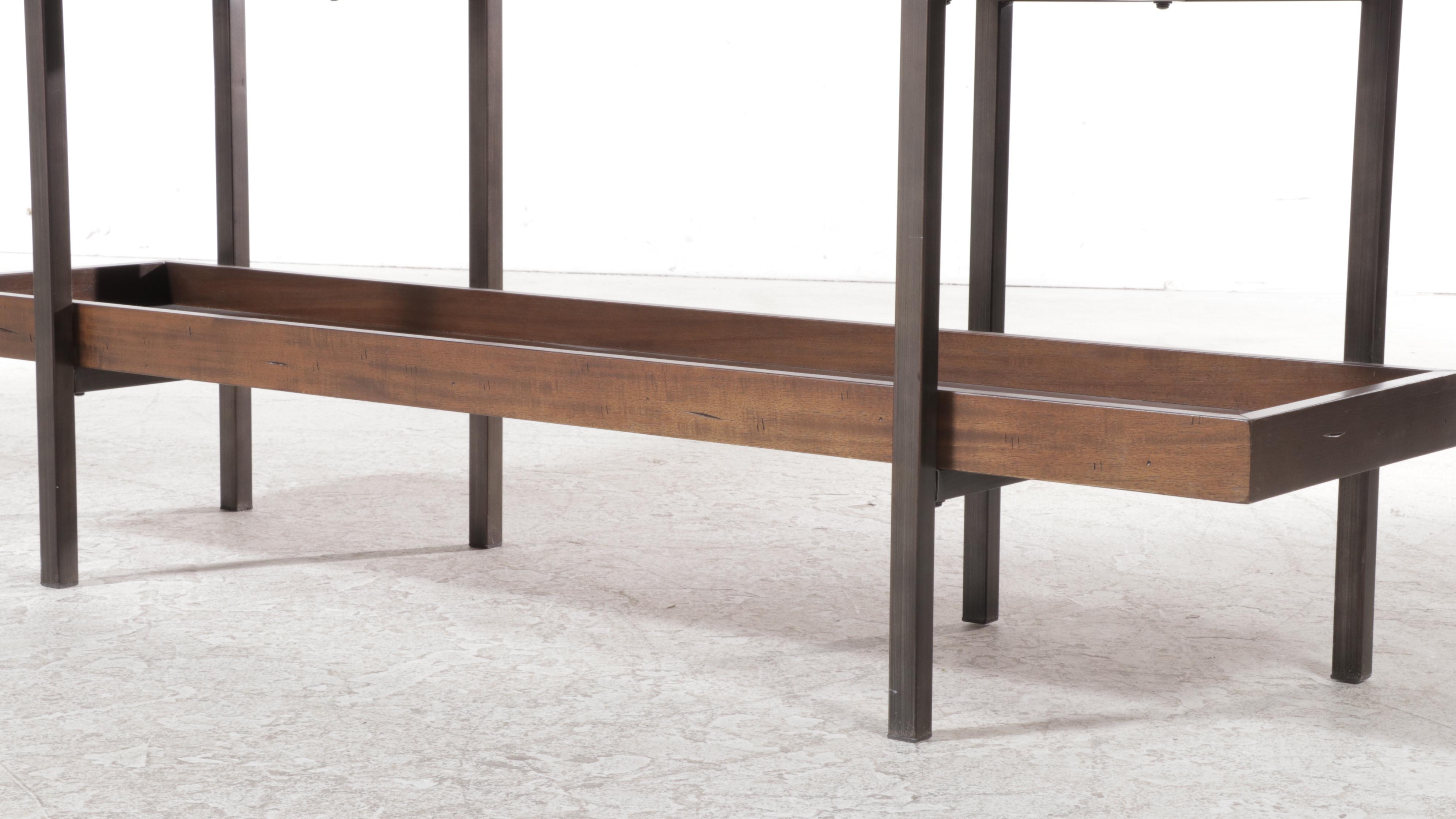 Ashley Furniture "Starmore" Acacia and Gun Metal-Finished Steel Bookcase