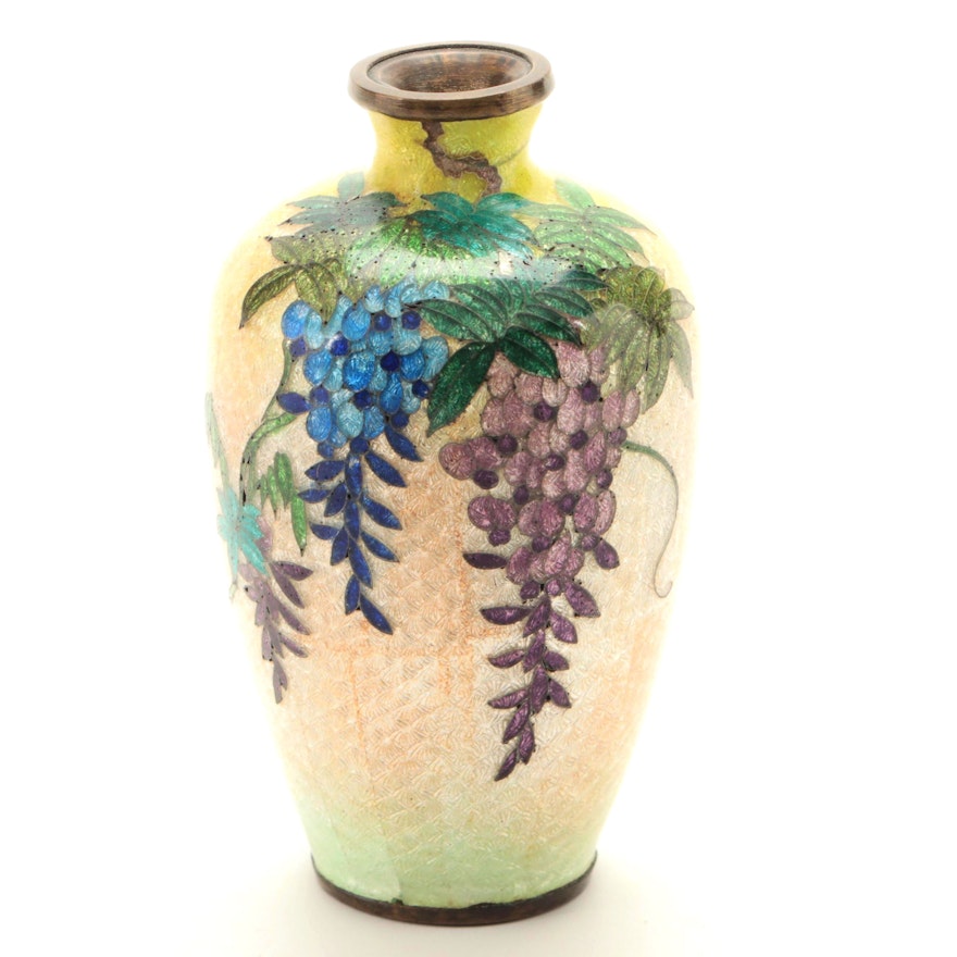 Japanese Ginbari Foil Cloisonné Vase