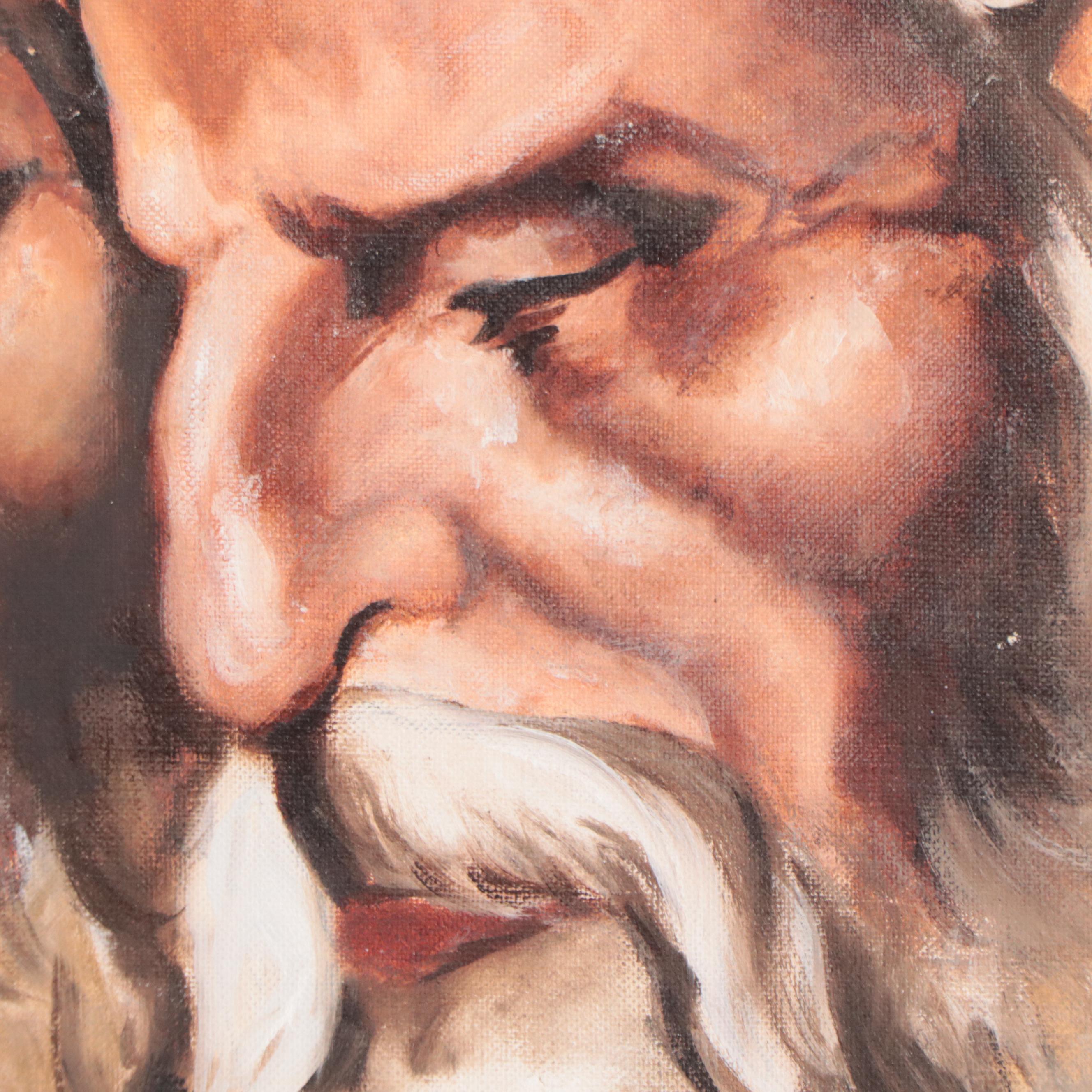 Will Portis Oil Painting of Rabbis, 1973