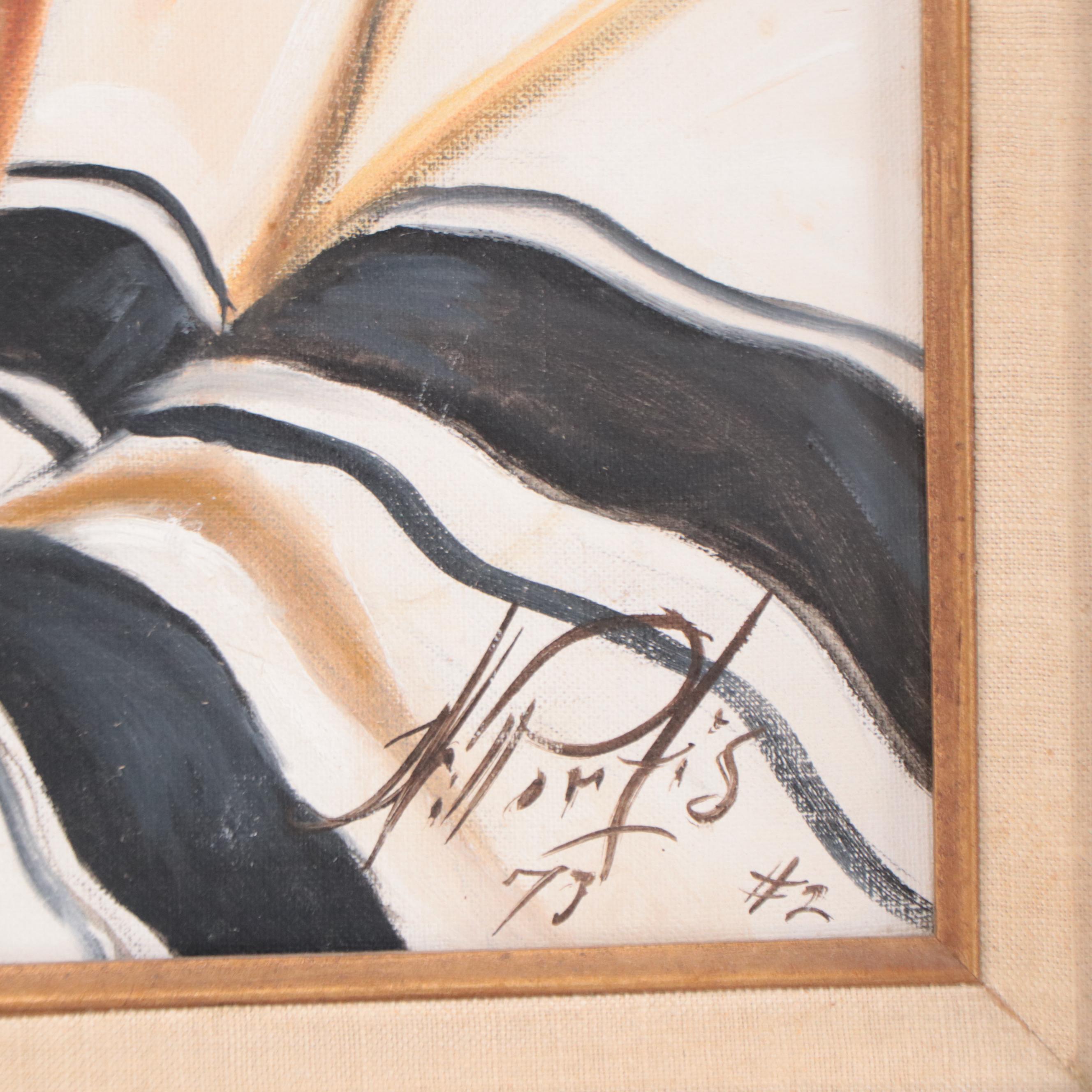 Will Portis Oil Painting of Rabbis, 1973